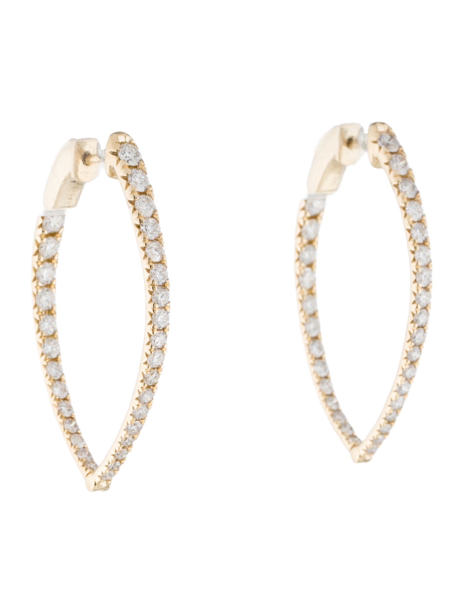 Earrings 14K 2.00ctw Diamond Inside-Out Hoop