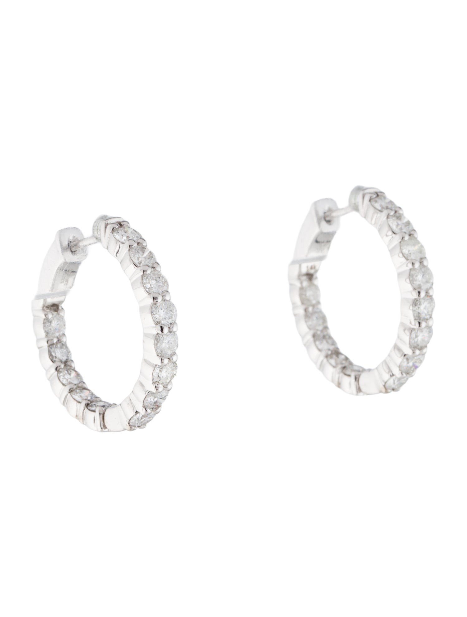 Earrings 14K 2.50ctw Diamond Inside-Out Hoop