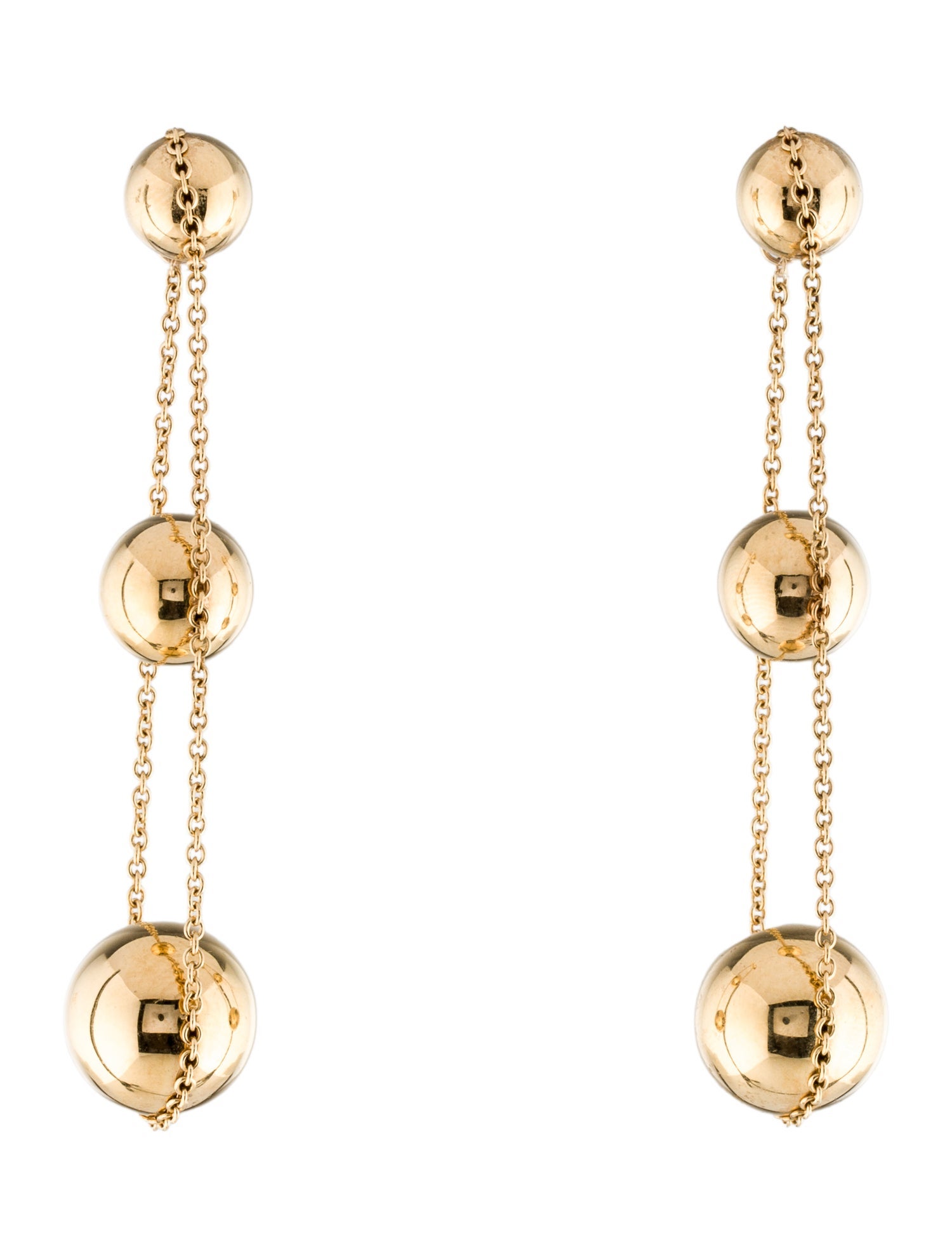 Tiffany & Co. 18K Triple Ball Drop Earrings