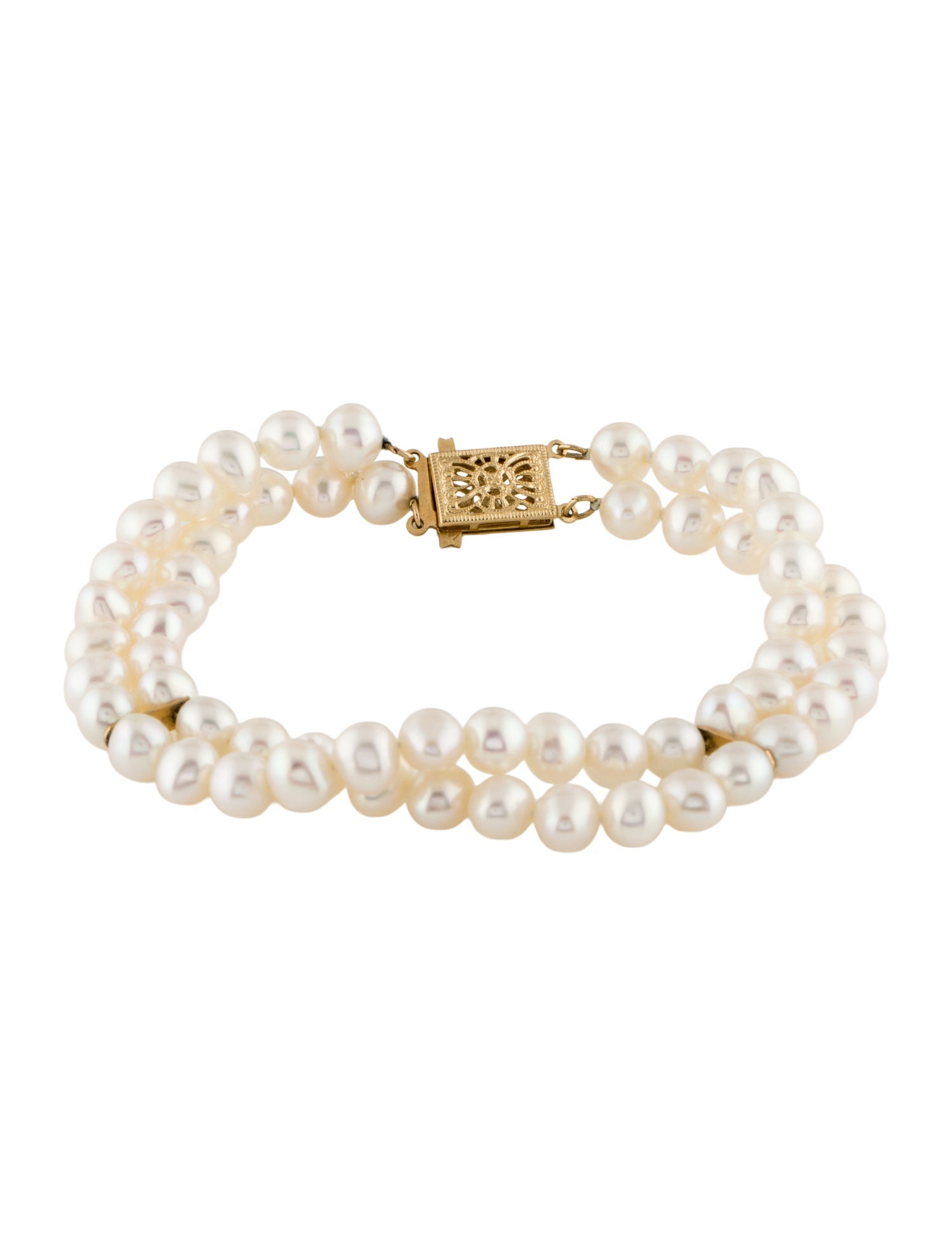 Earrings 14K Pearl Double Strand Bracelet