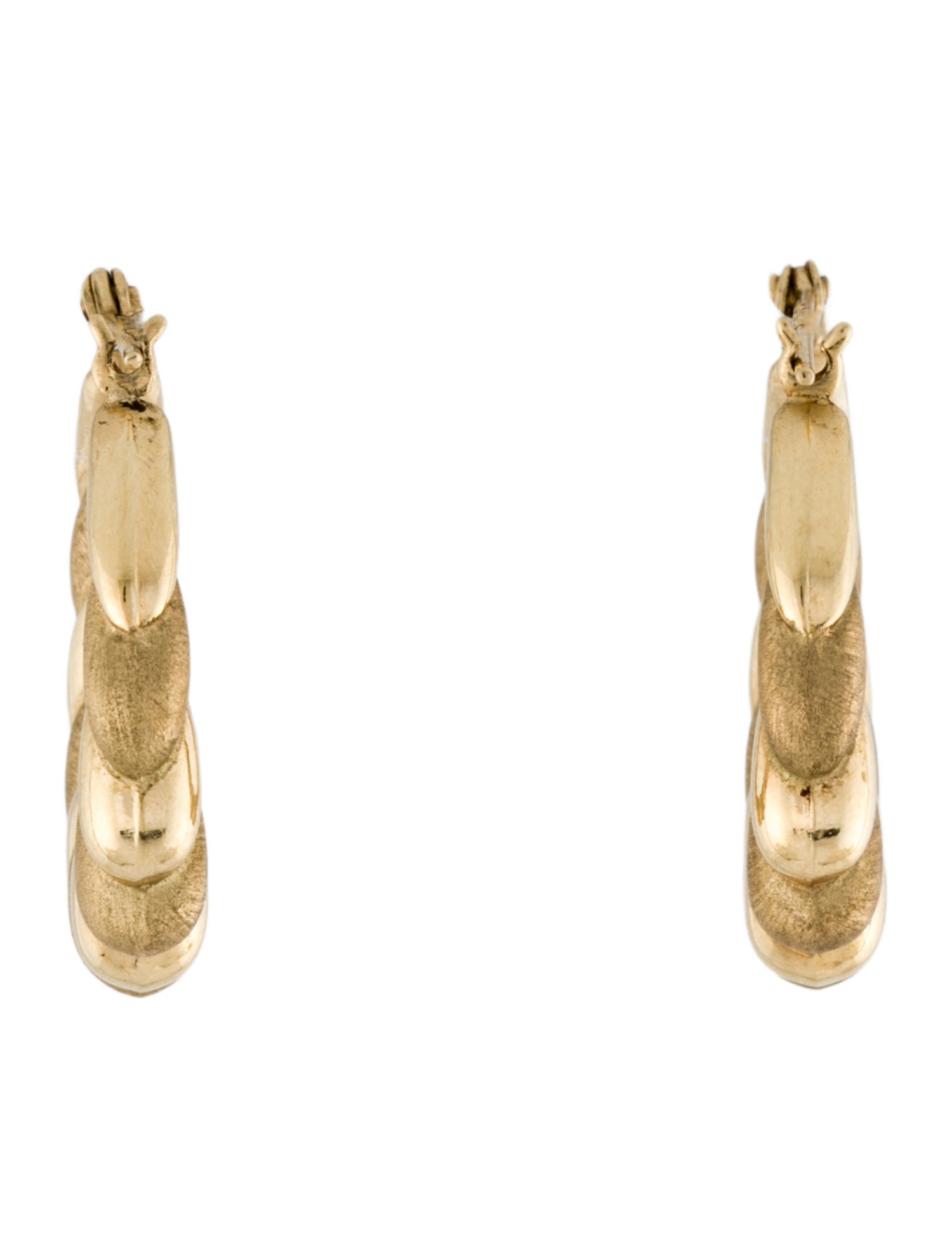 Earrings 14K Textured Hoop