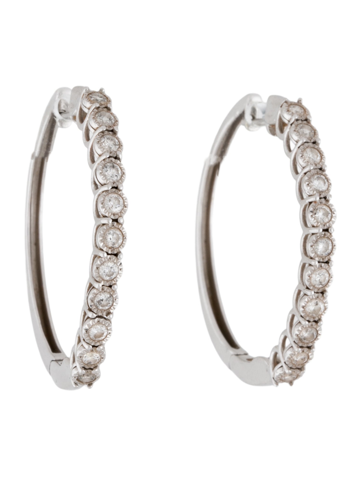 Earrings 10K Diamond Hoop