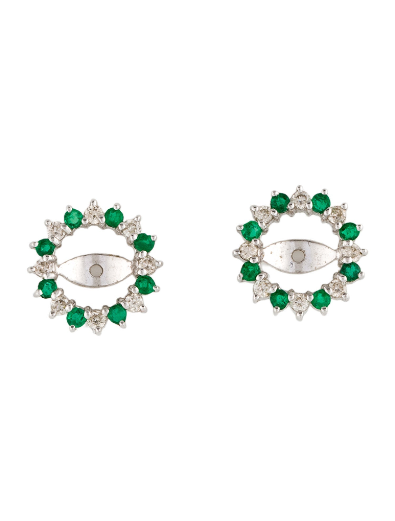 Earrings 14K Emerald & Diamond Earring Jackets
