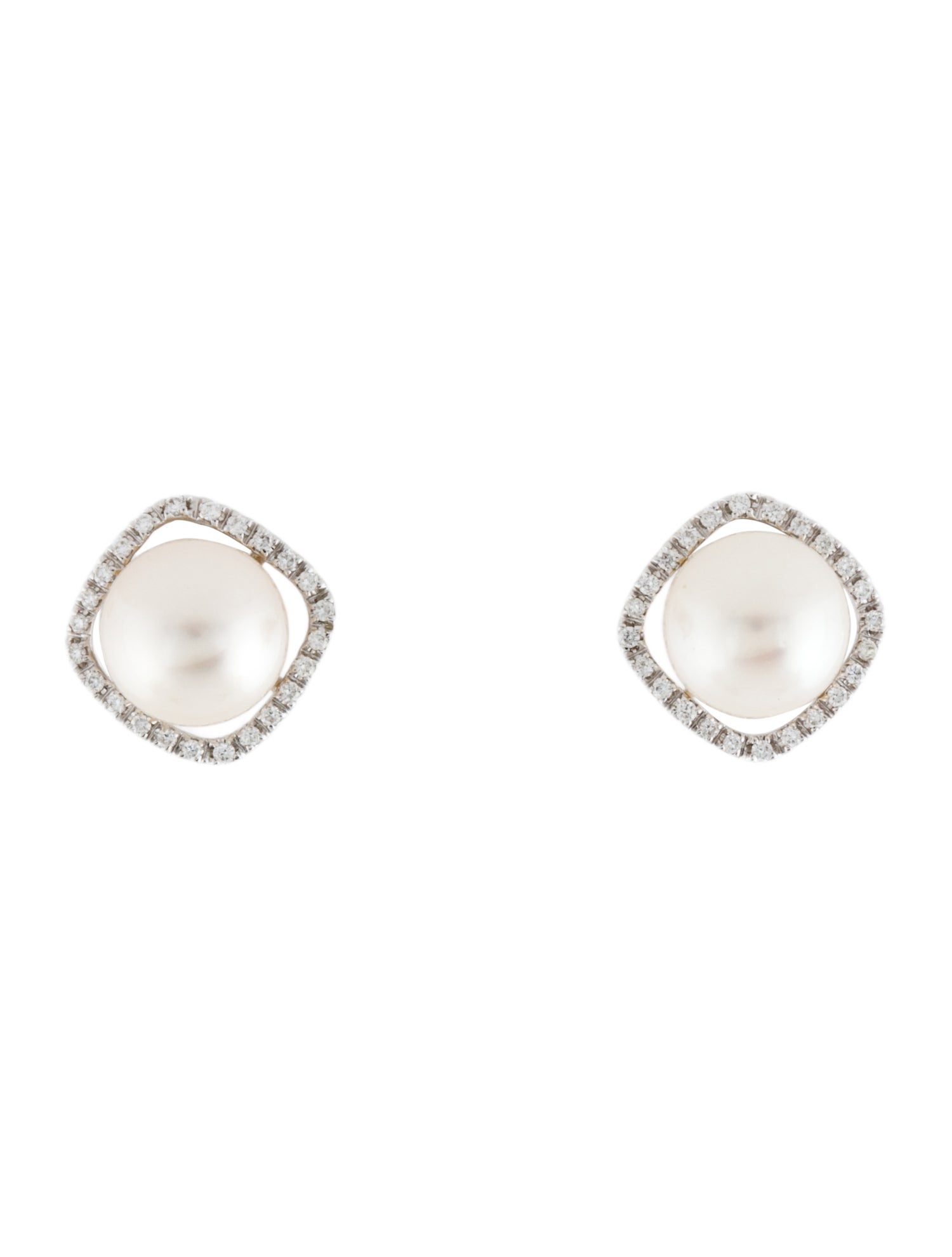 Earrings 14K Pearl & Diamond Stud