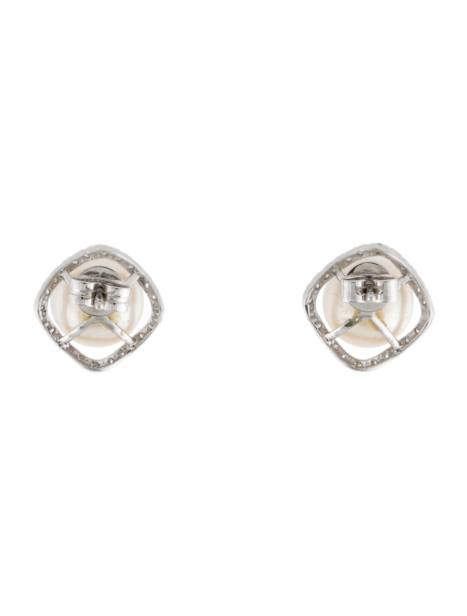 Earrings 14K Pearl & Diamond Stud