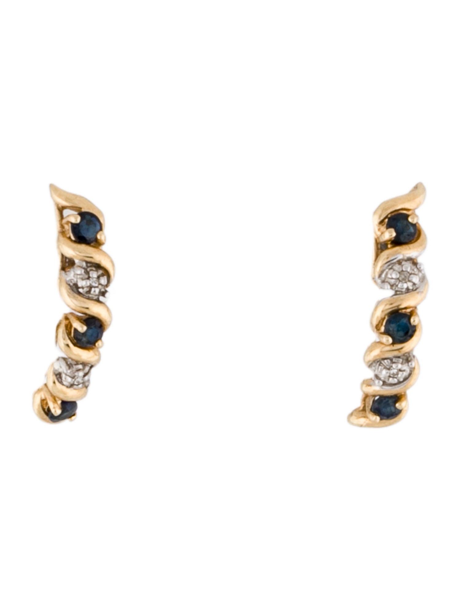 Earrings 14K Sapphire & Diamond Drop