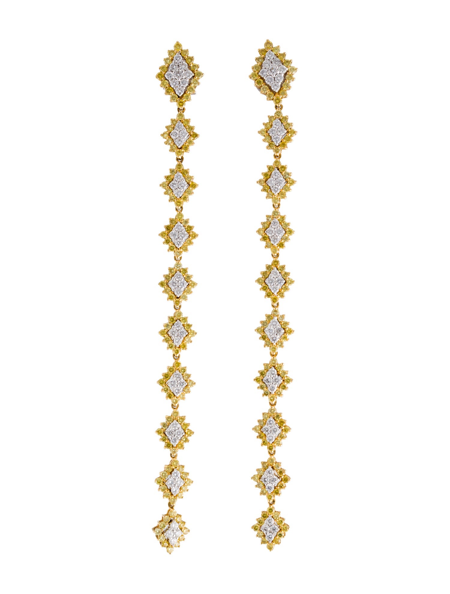 Earrings 18K 6.57ctw Diamond Chandelier