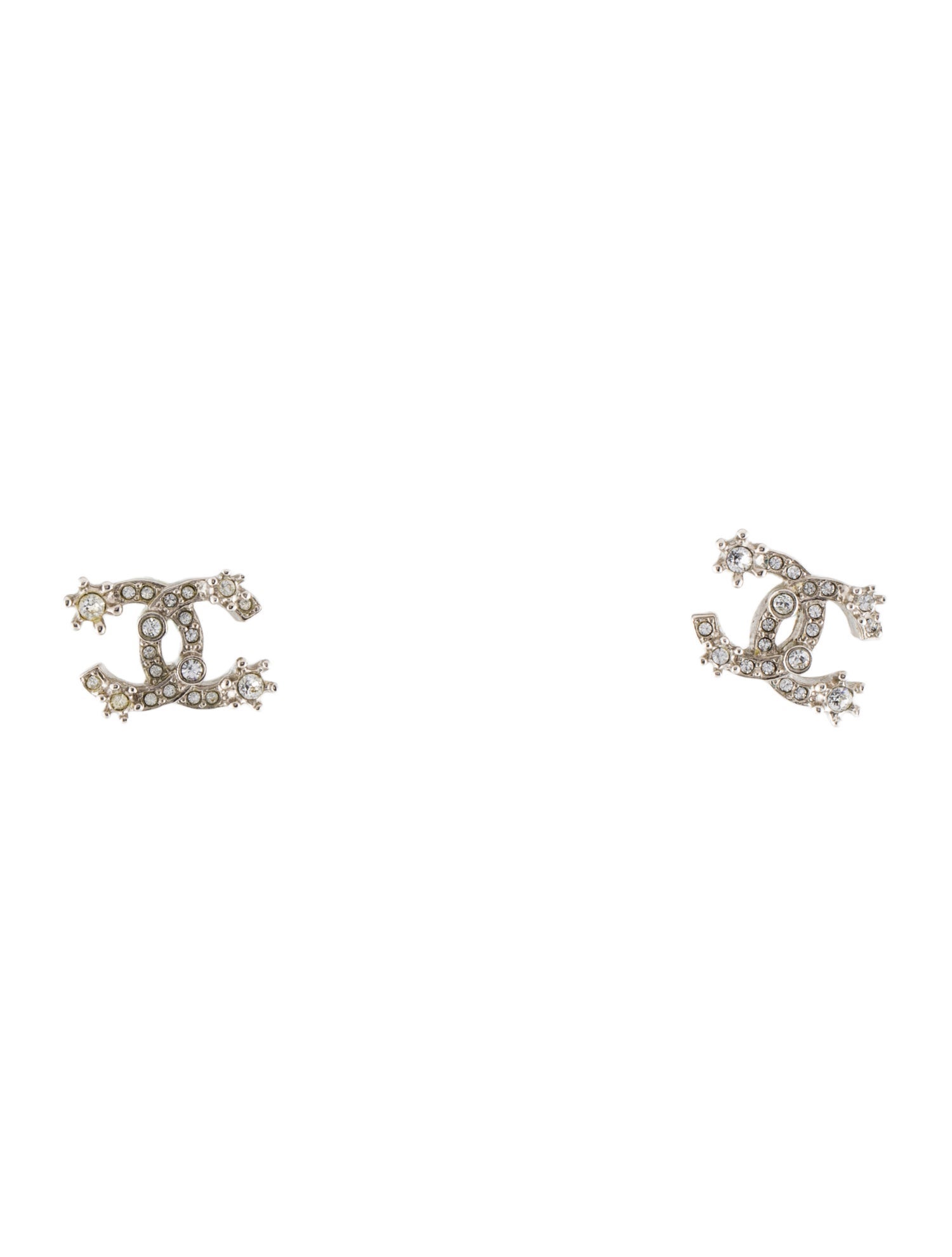 Chanel Strass CC Snowflake Stud Earrings