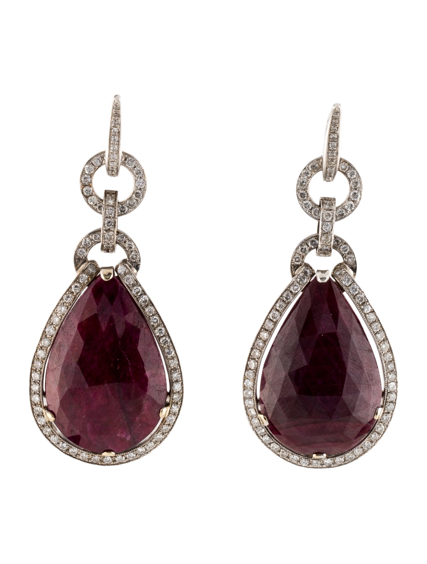 Earrings 18K Ruby & Diamond Drop