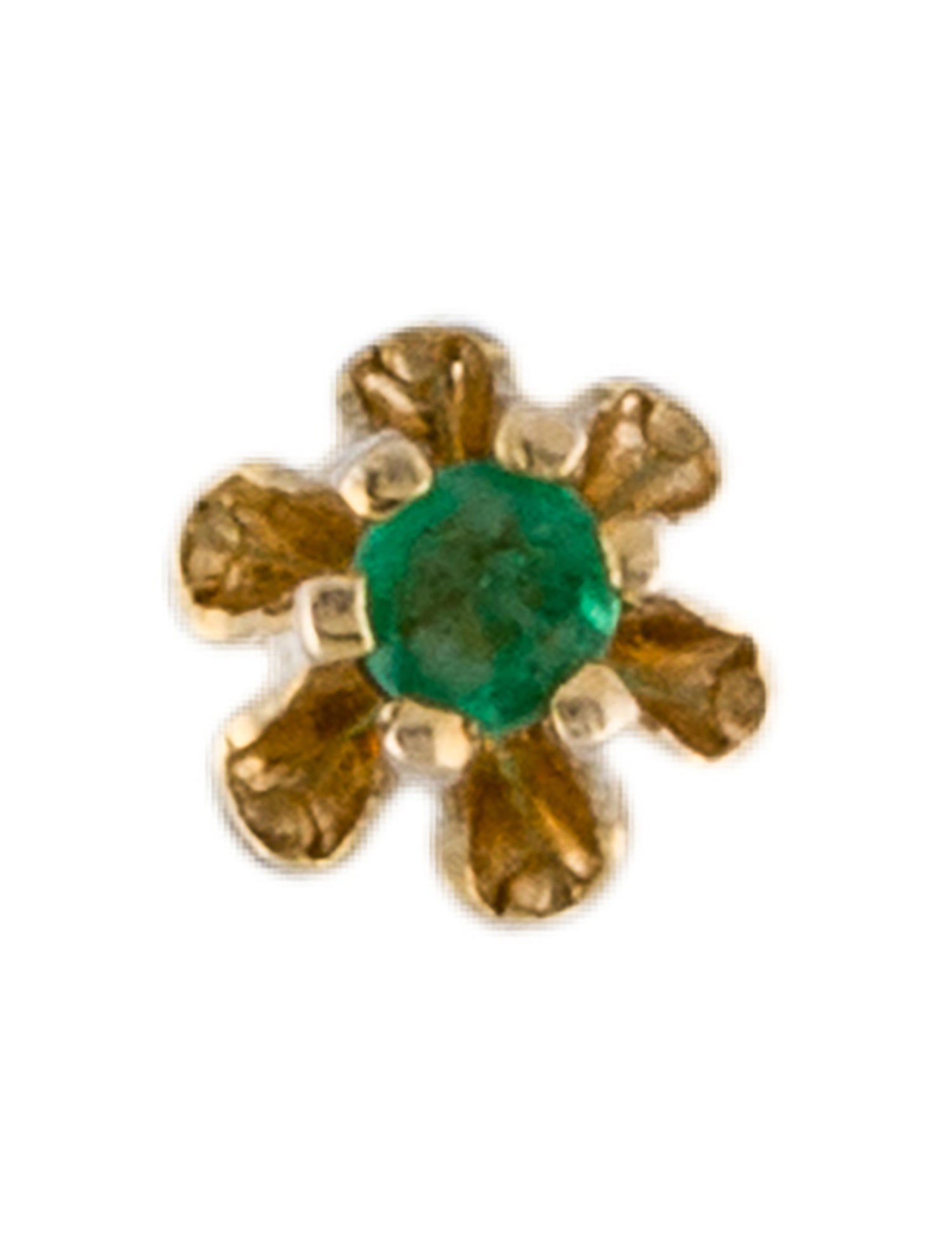 Earrings 14K Emerald Single Stud Earring