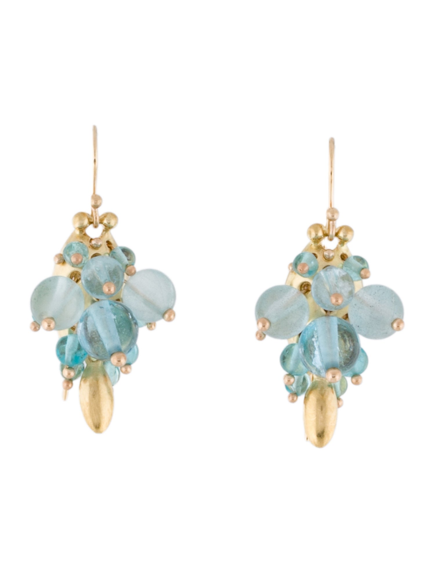 Ted Muehling 18K Aquamarine & Topaz Bug Cluster Earrings