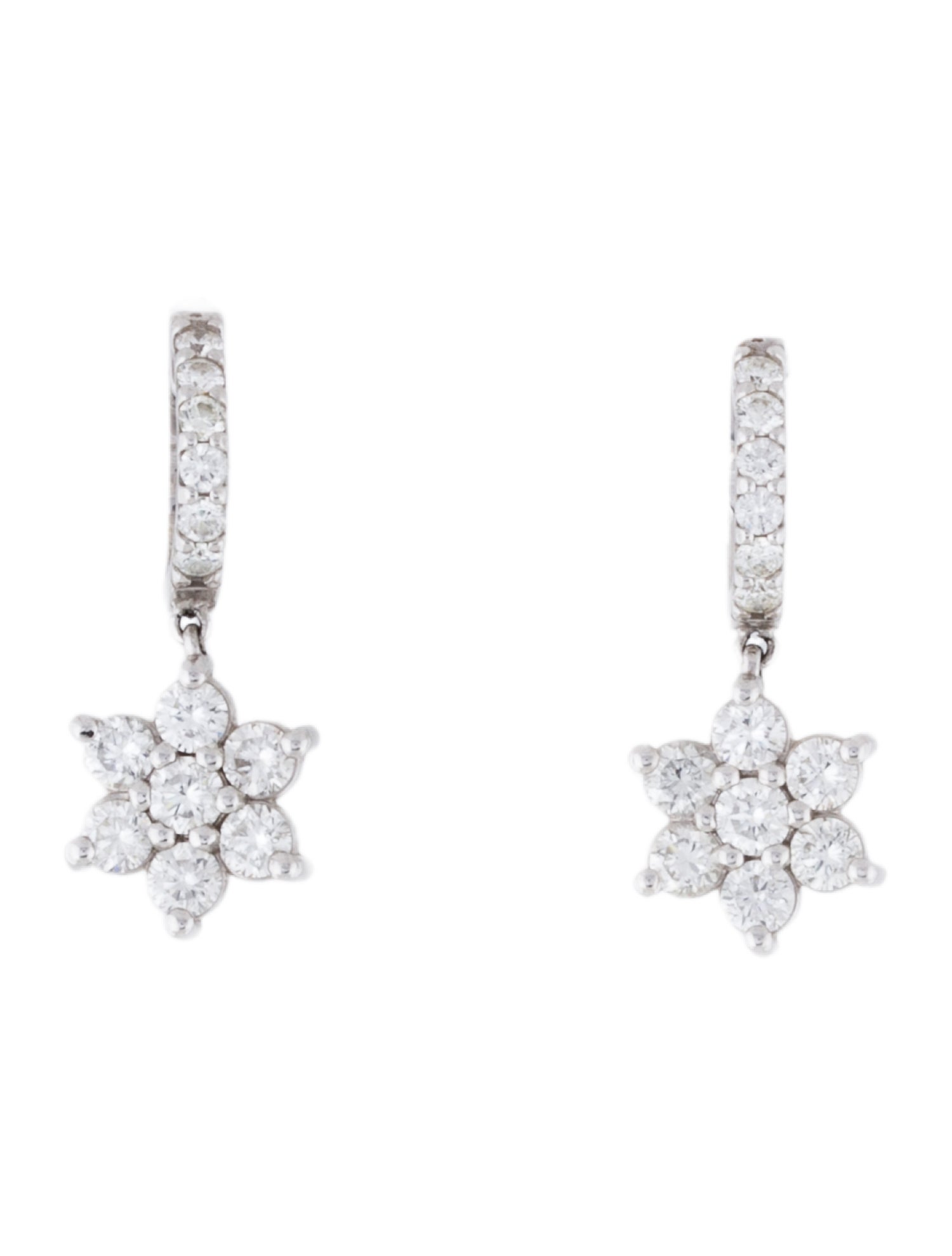 Earrings 14K 2.02ctw Diamond Floral Drop