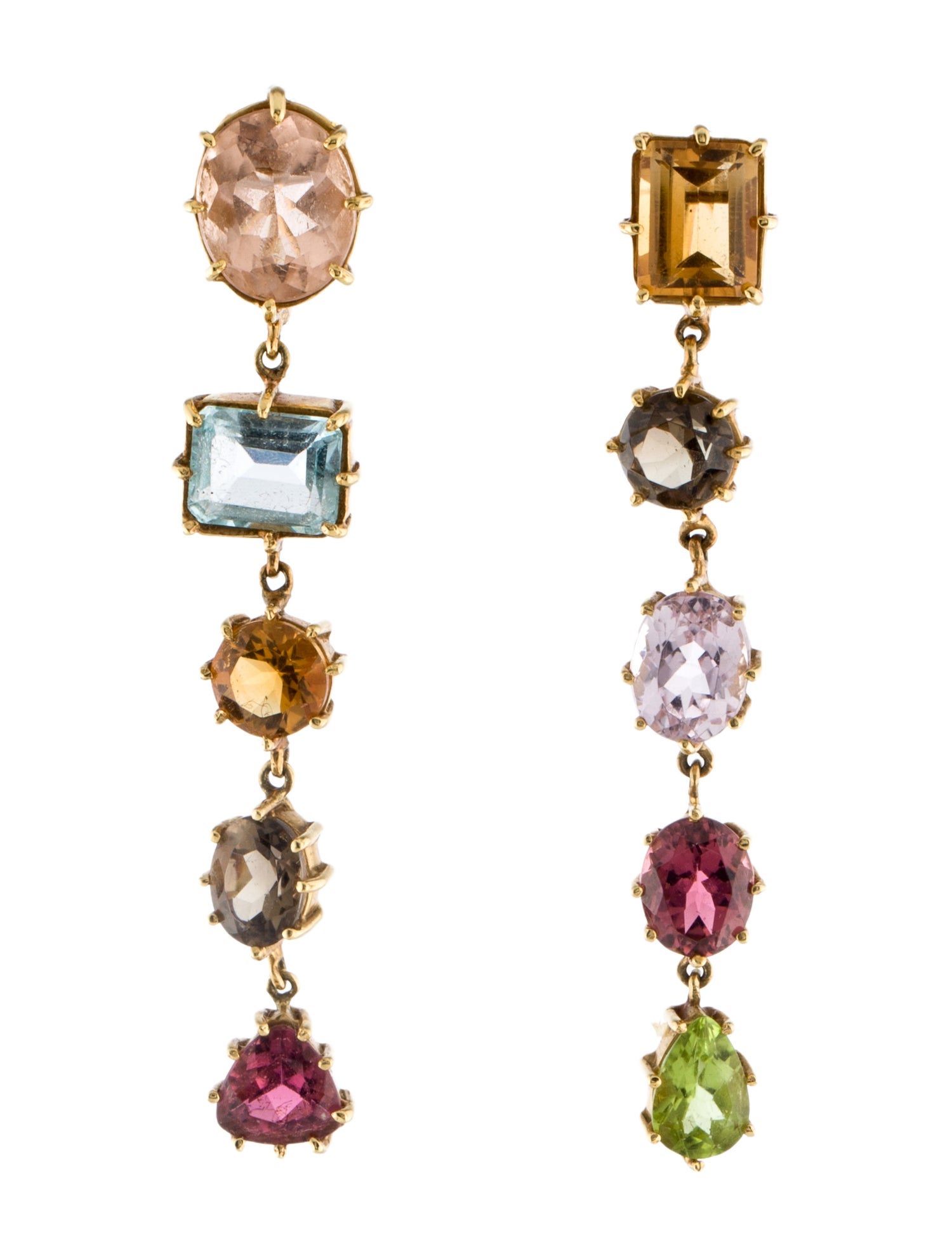 Earrings 18K Multistone Drop Earrings