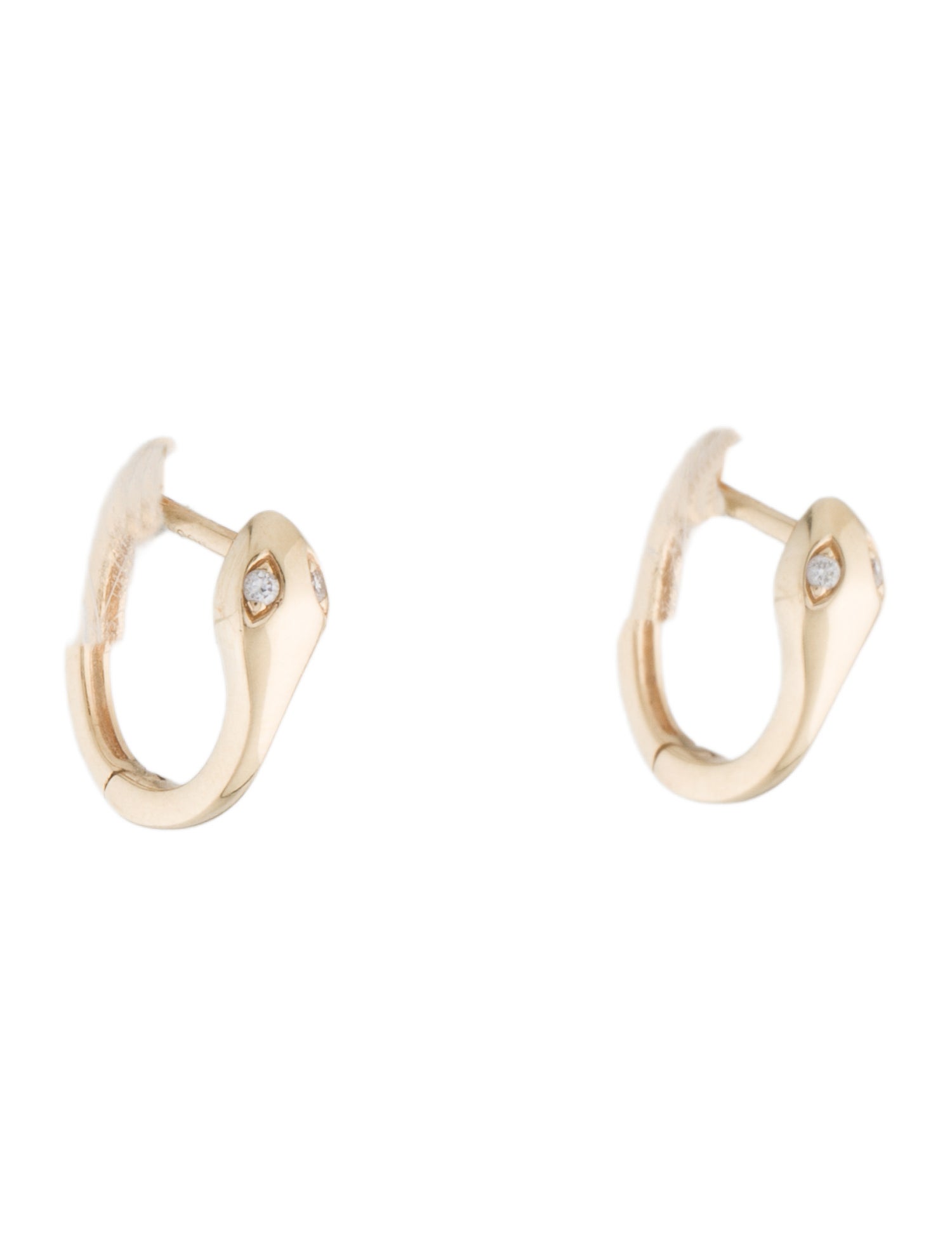 Earrings 14K Diamond Snake Huggie