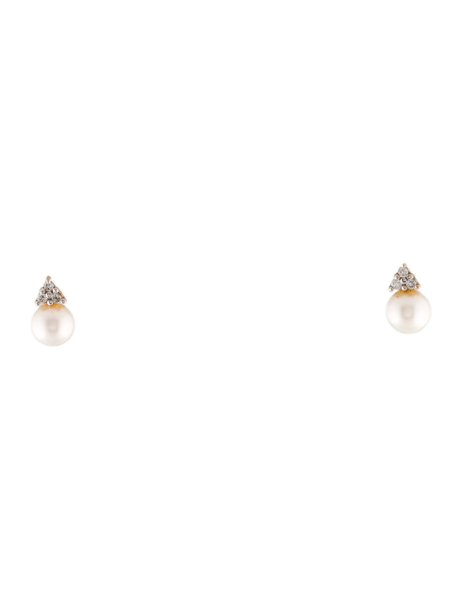 Earrings 14K Pearl & Diamond Stud