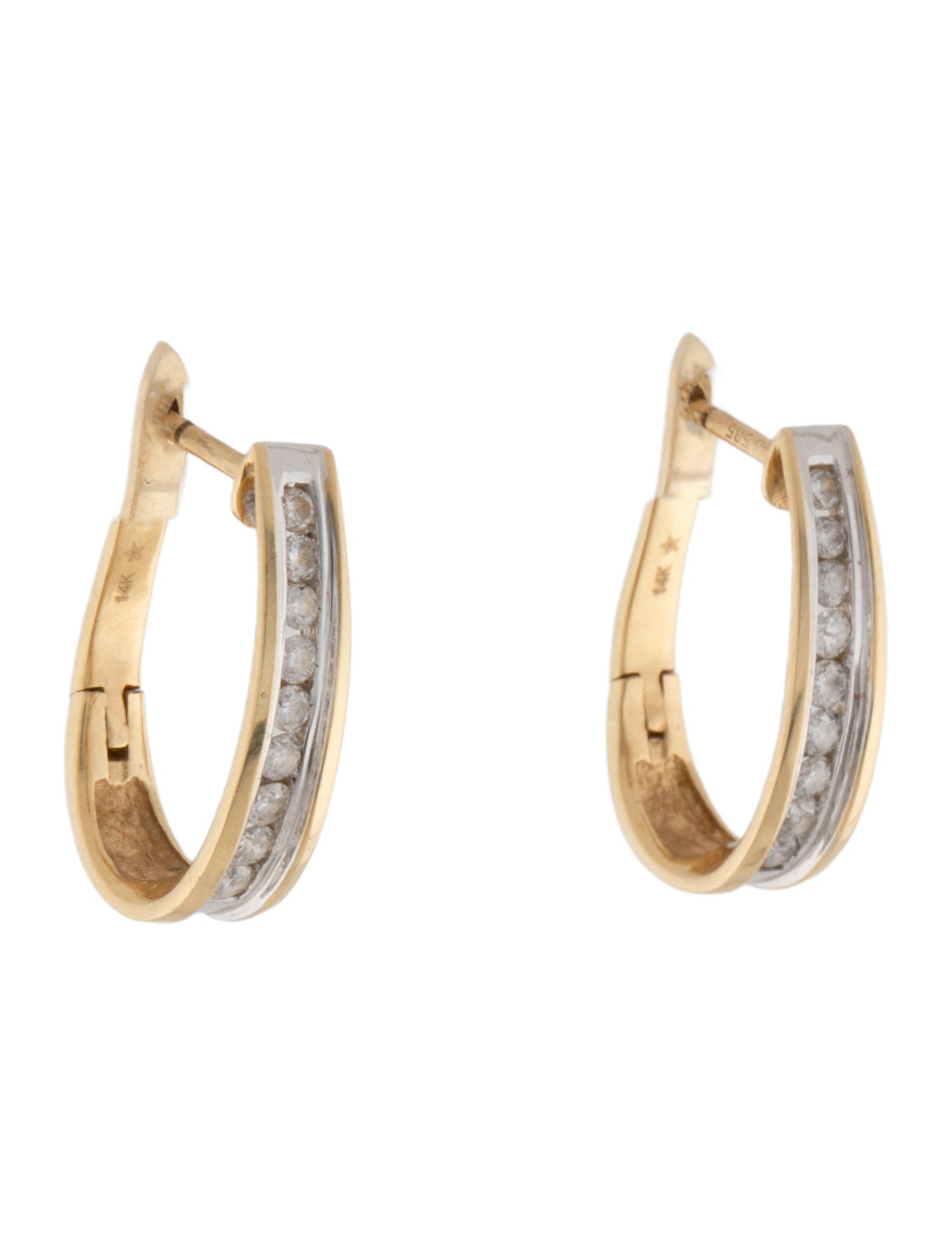Earrings 14K Diamond Hoops