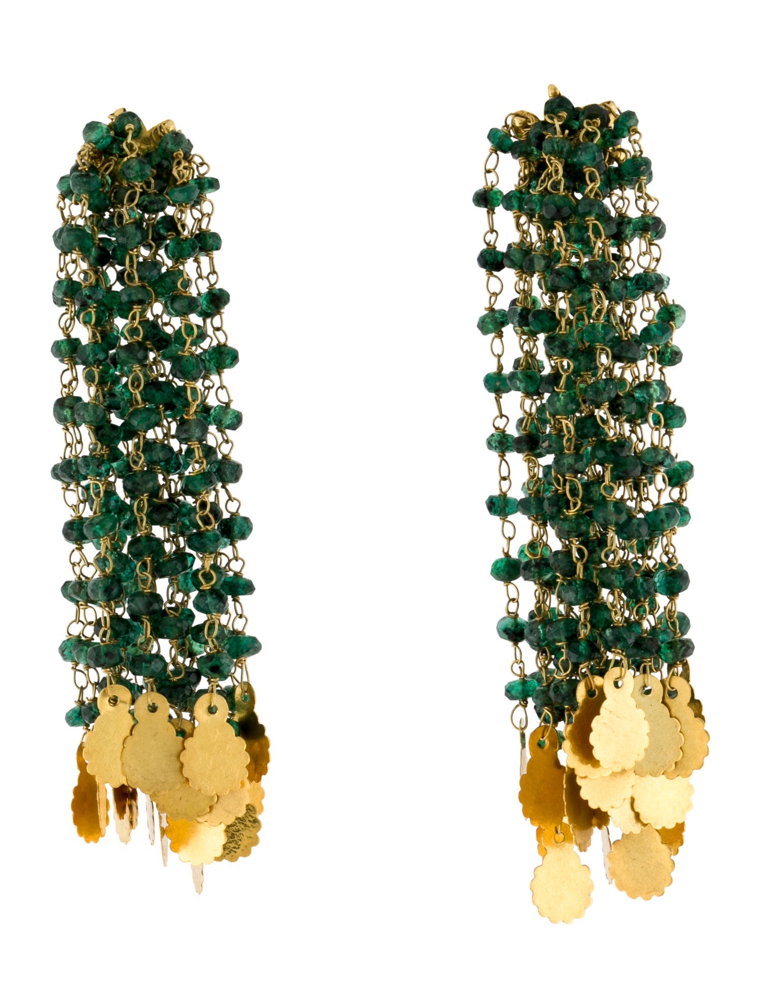 Earrings 18K Emerald Chandelier