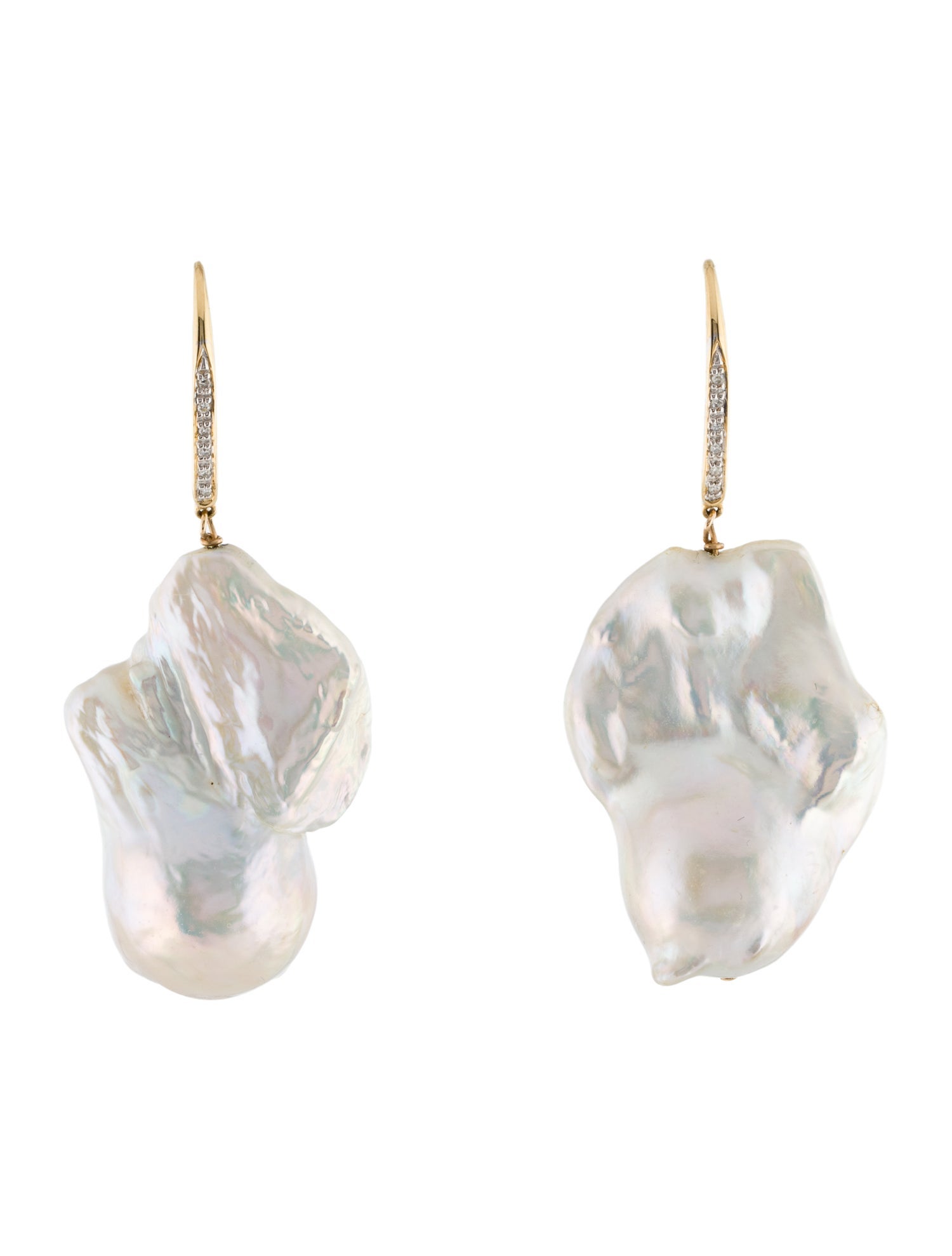 Earrings 14K Pearl & Diamond Drop