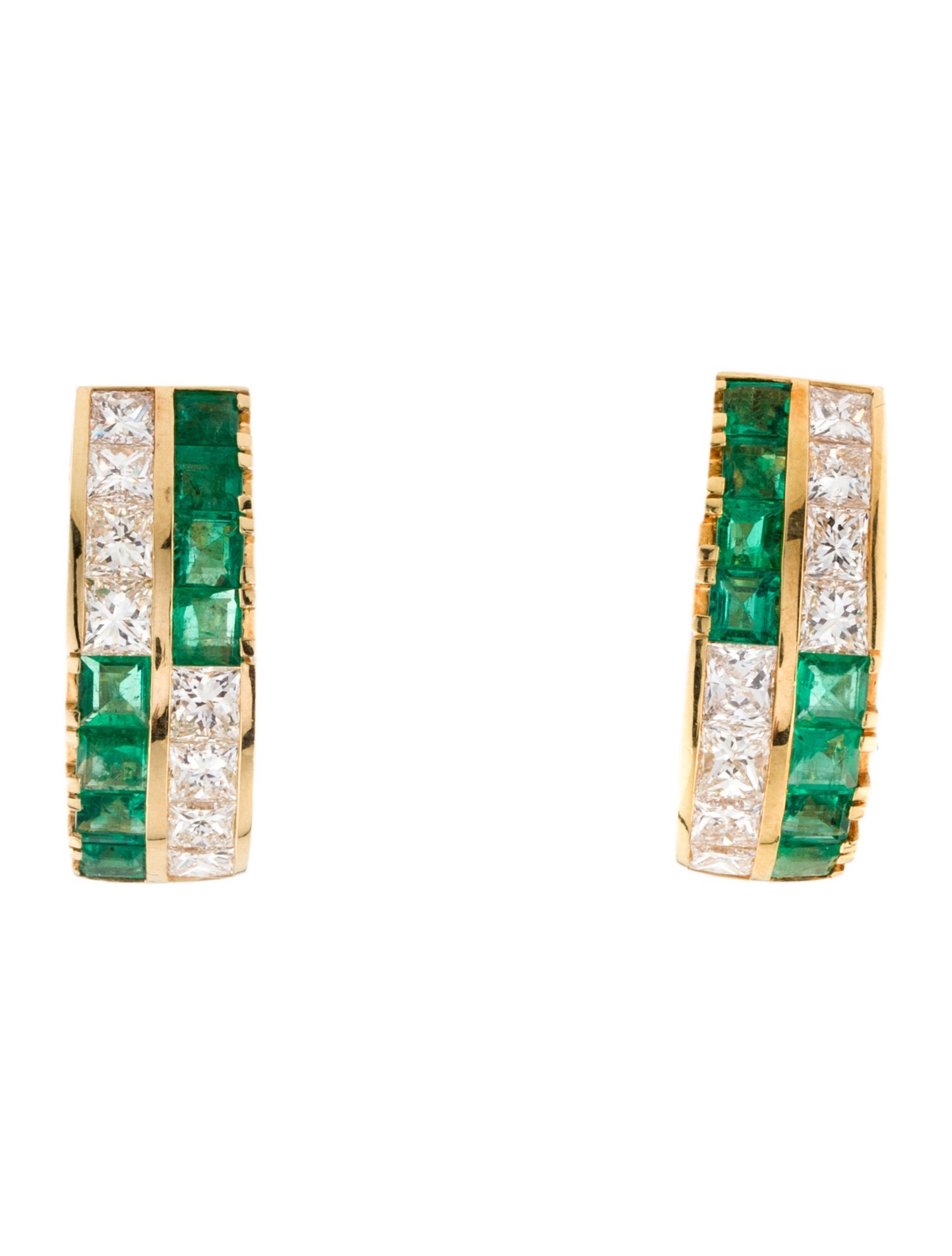 Earrings 18K 2.00ct Emerald & Diamond Clip-On Earrings