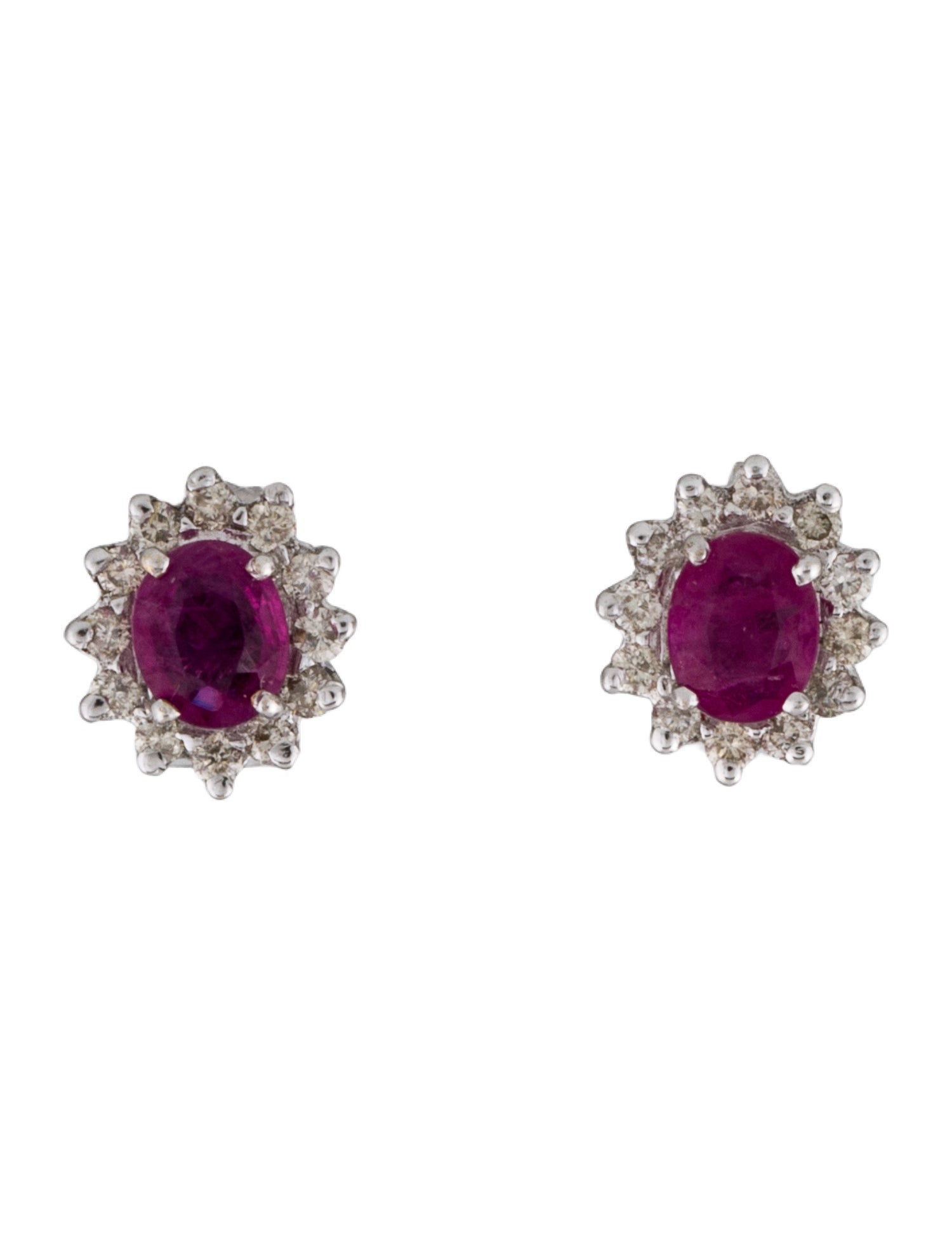 Earrings 18K Ruby & Diamond Stud Earrings