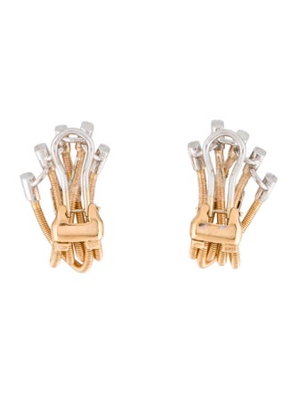 Earrings 18K Diamond Cable Earclips