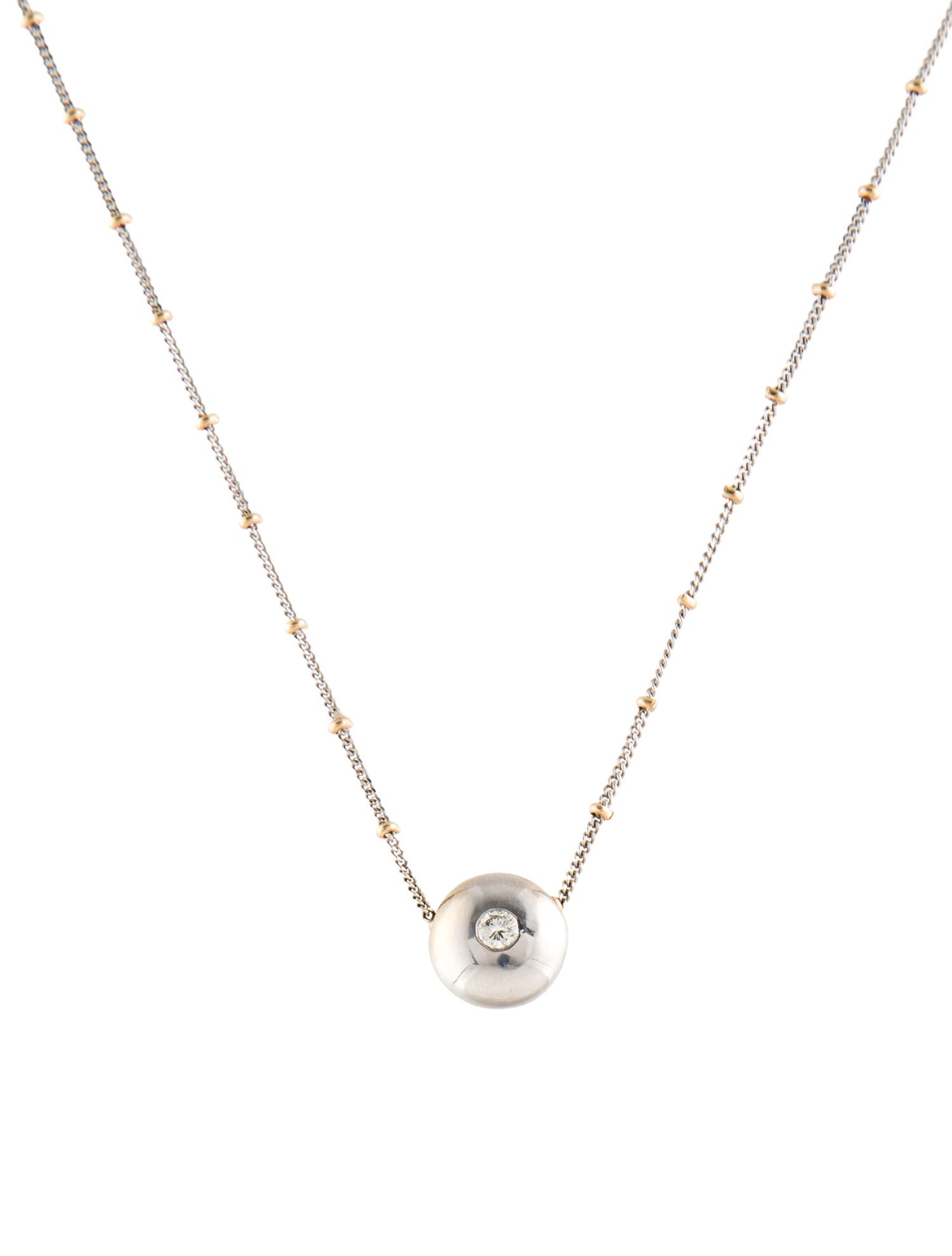 Earrings 14K Two-Tone Diamond Pendant Necklace