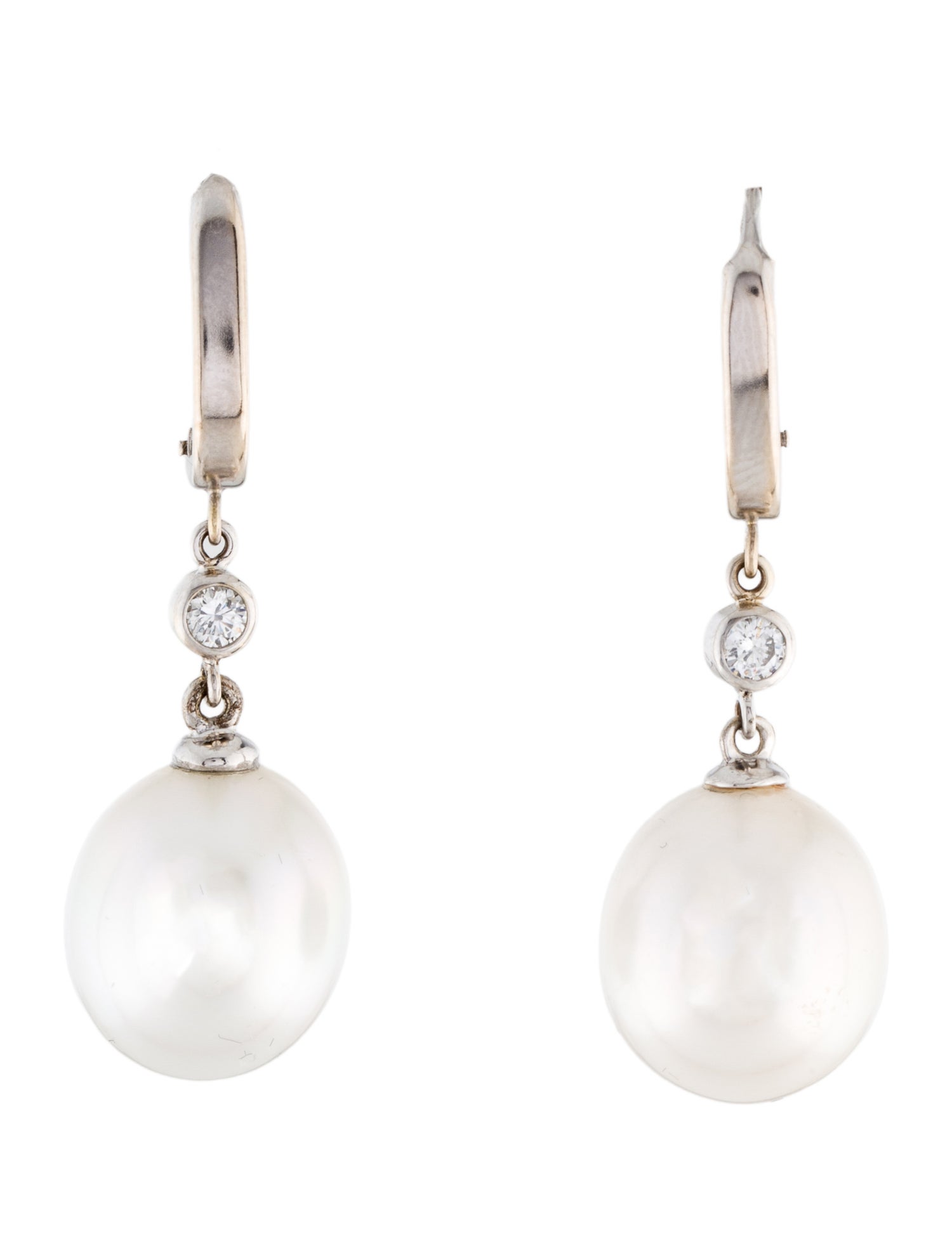 Earrings 14K Pearl & Diamond Drop