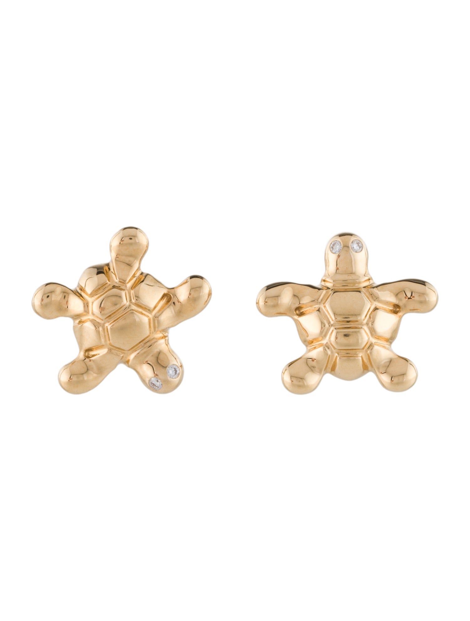 Earrings 18K Lab Grown Diamond Turtle Screw Back Stud