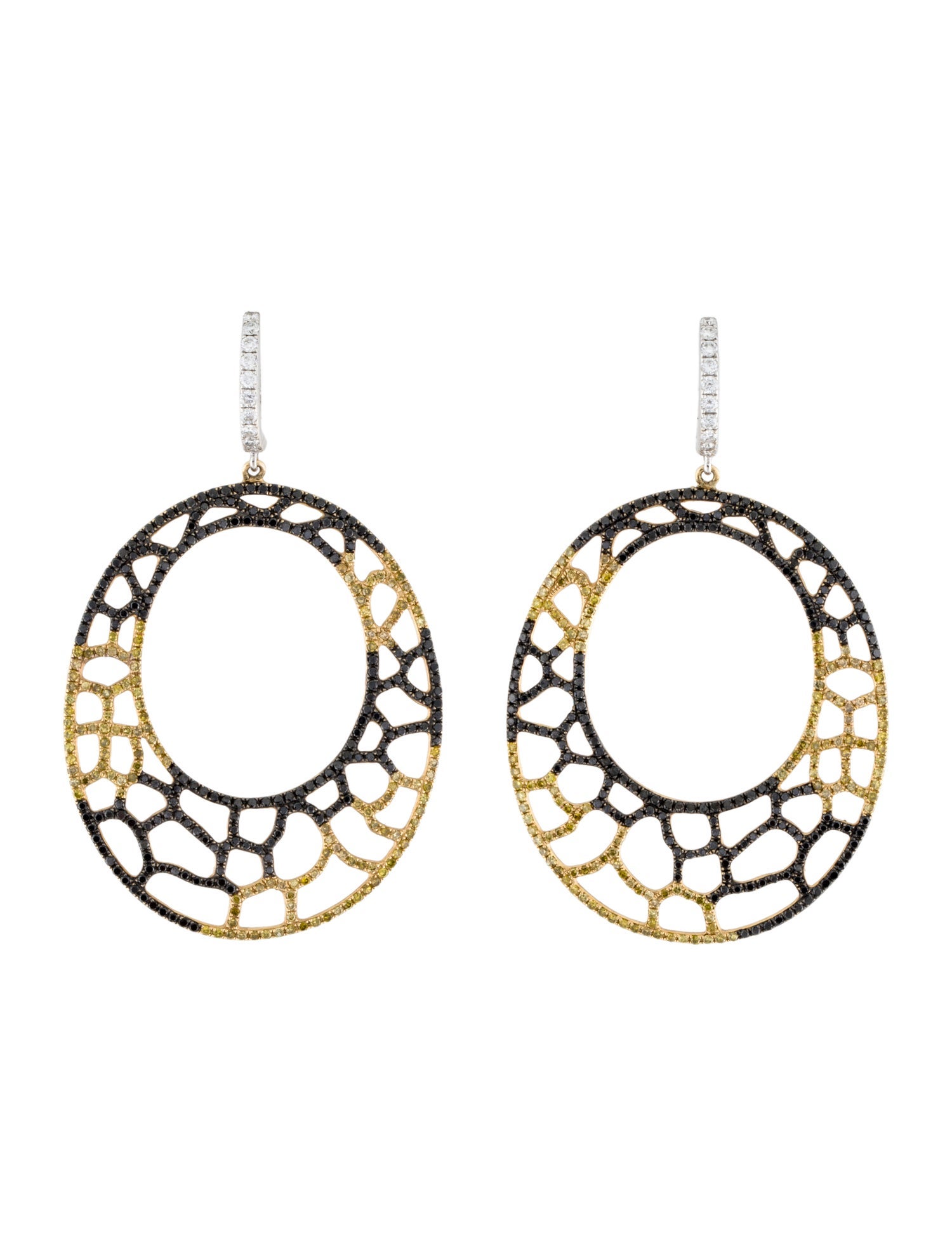 Earrings 18K 2.13ctw Diamond Leopard Drop