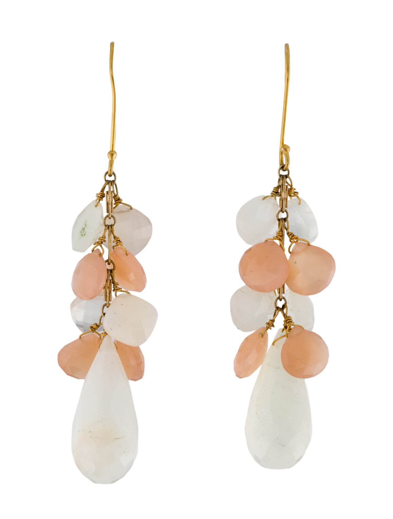 Earrings Sunstone & Moonstone Dangle Drop