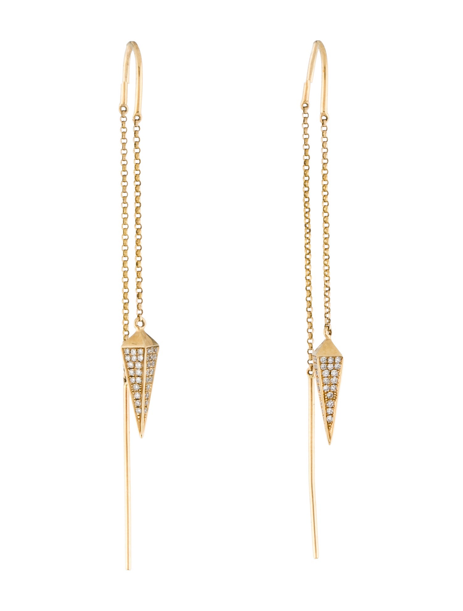 Earrings 14K Diamond Ear Threader Drop