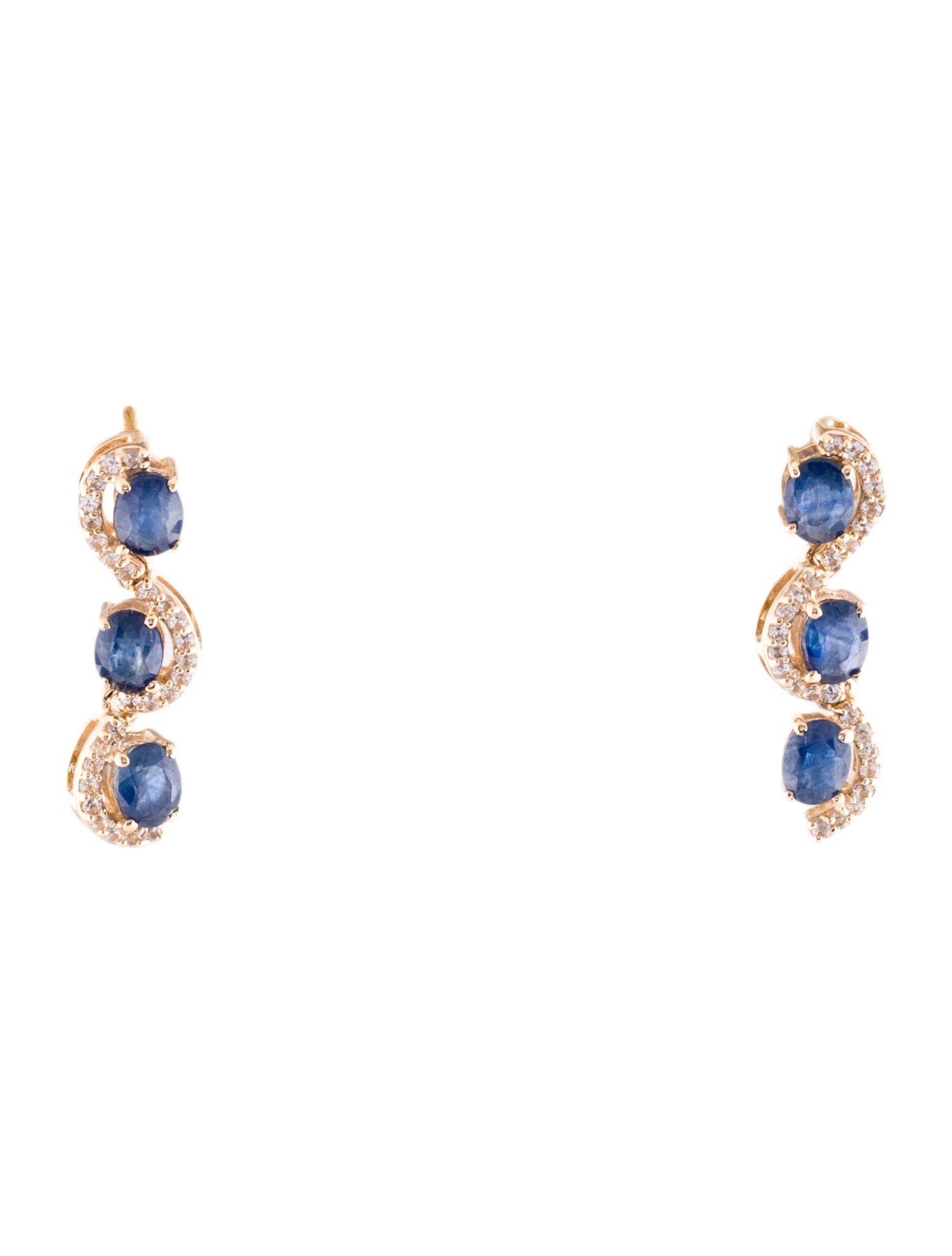 Earrings 14K 1.16ct Sapphire Drop