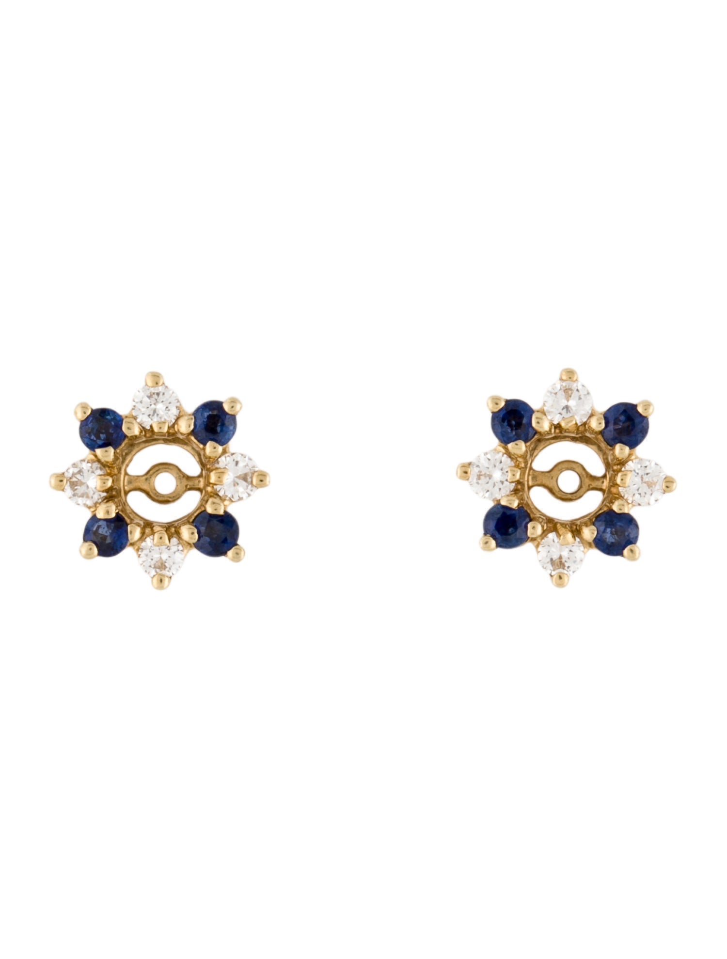 Earrings 14K Sapphire & Diamond Earring Jackets