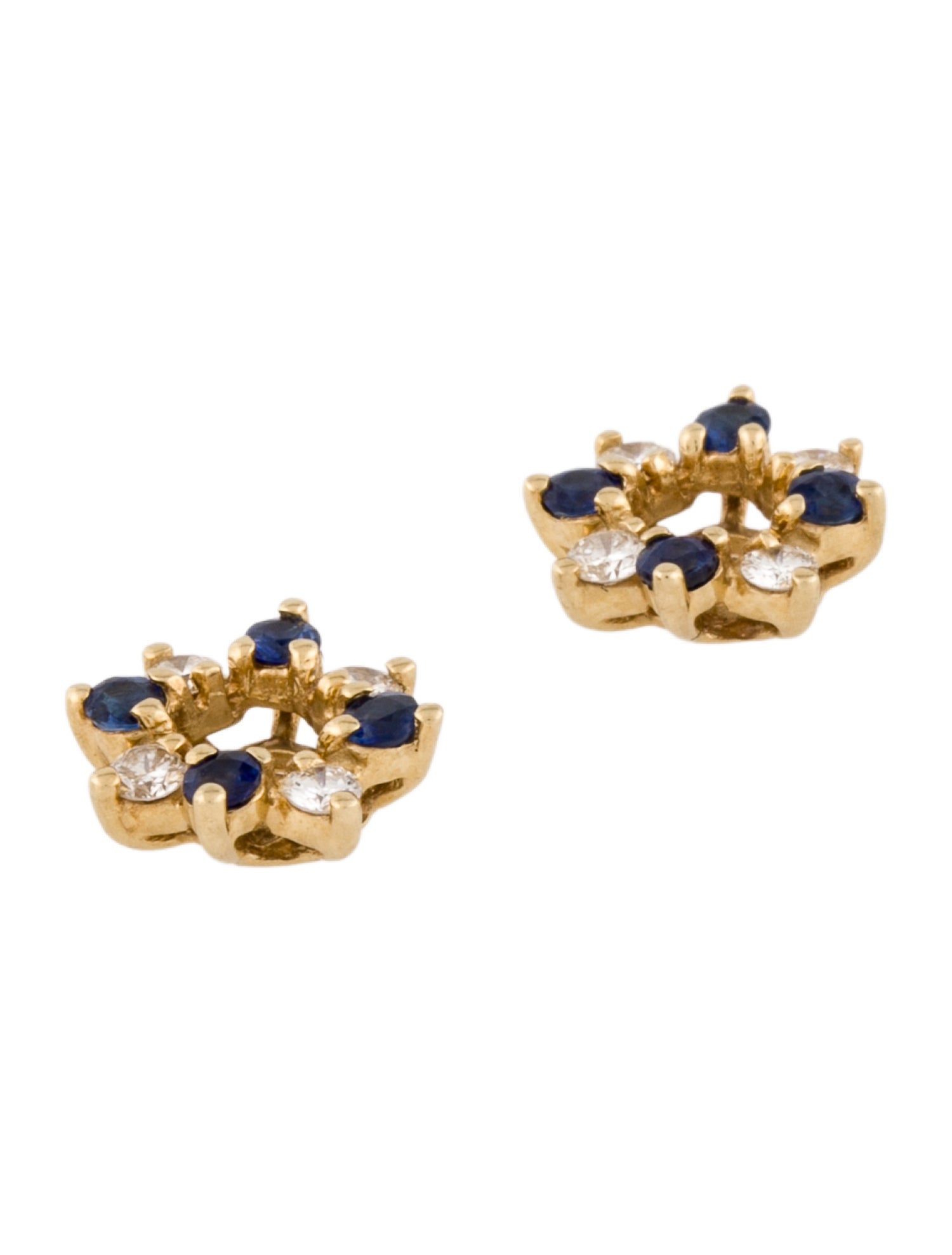 Earrings 14K Sapphire & Diamond Earring Jackets