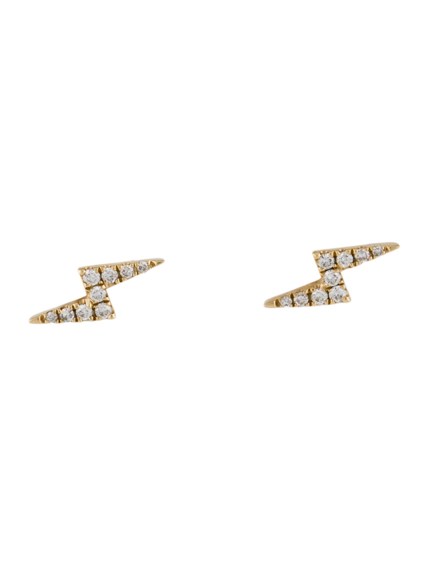 Earrings 14K Diamond Lightning Bolt Stud