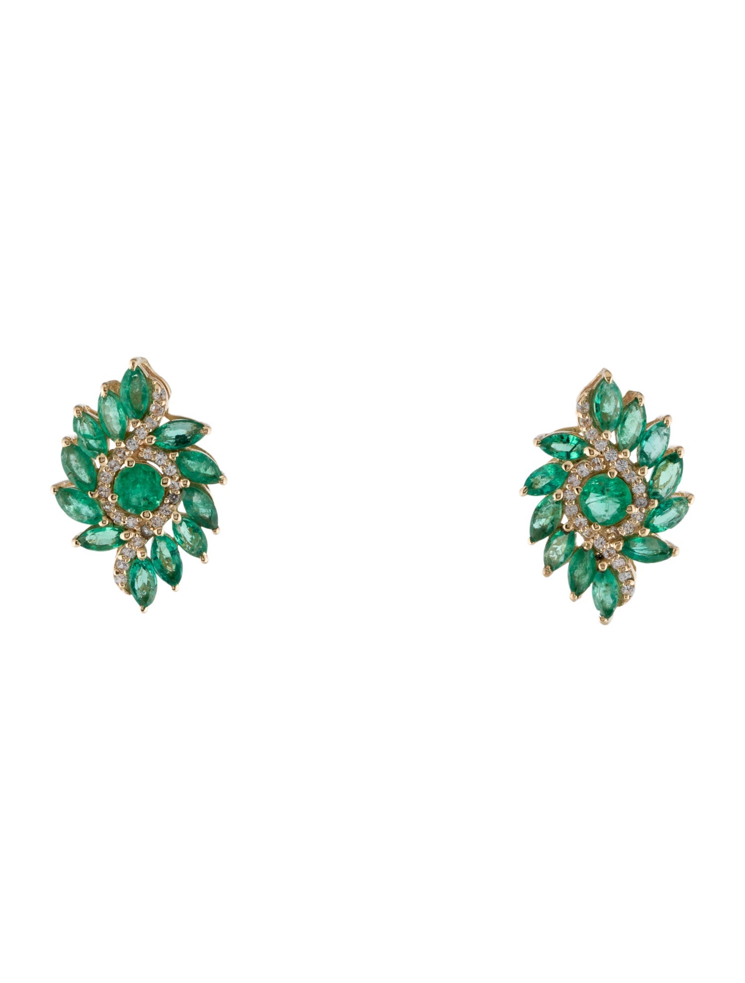 Earrings 14K 1.30ctw Emerald & Sapphire Stud Earrings