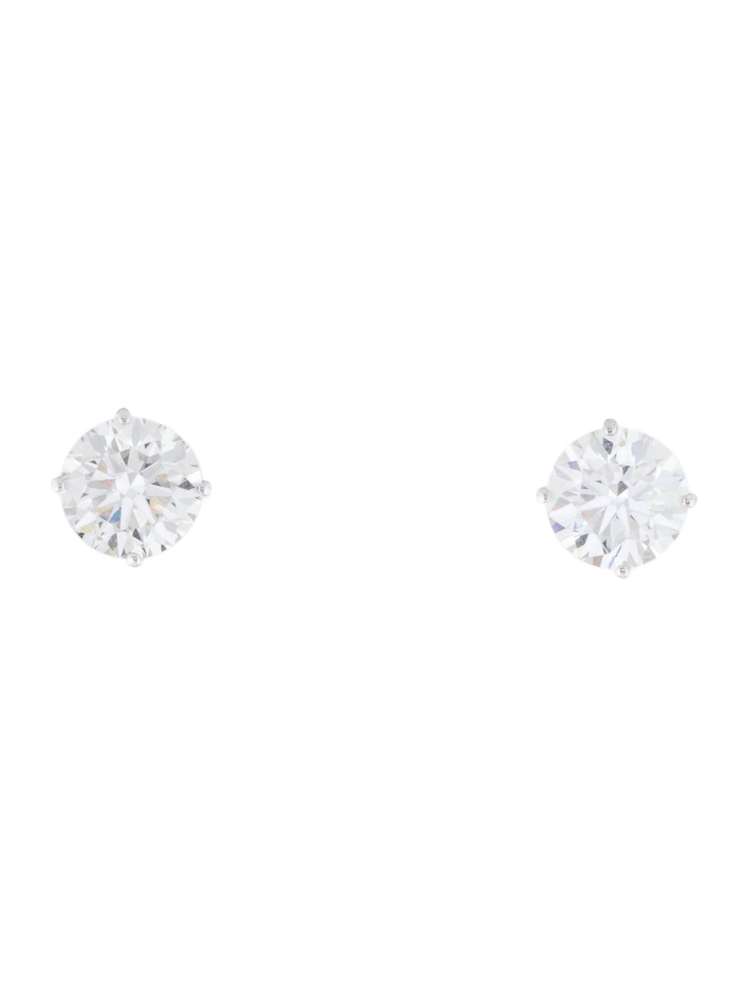 Earrings 14K 4.22ctw Lab-Grown Diamond Solitaire Stud Earrings