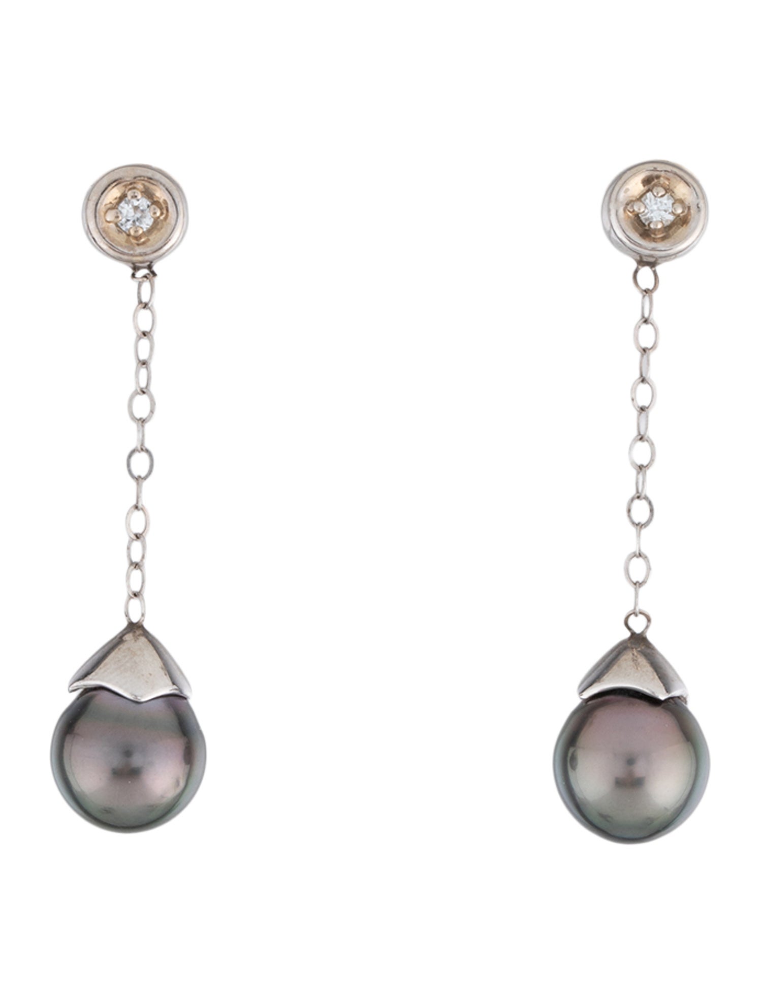 Earrings 14K Pearl & Sapphire Drop