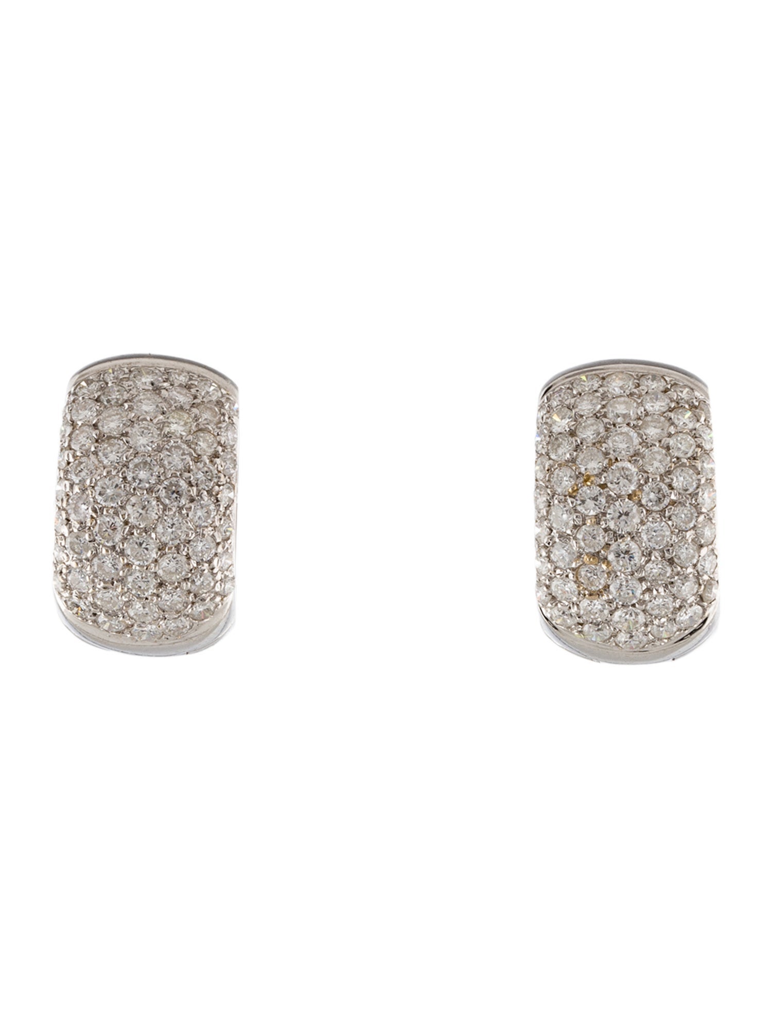 Earrings 18K 2.00ctw Diamond Chunky Huggie