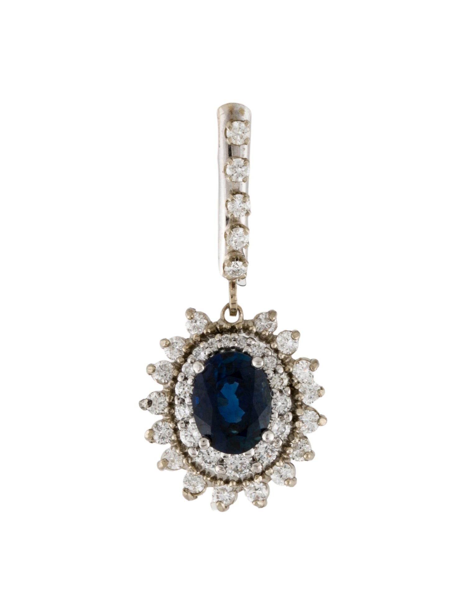Earrings 14K Sapphire & Diamond Drop Earring