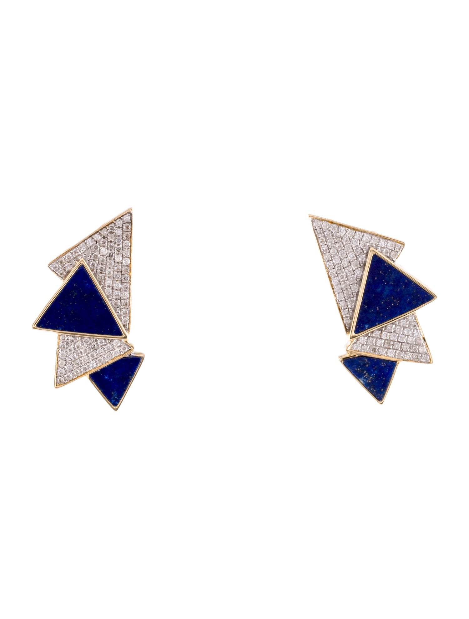 Earrings 14K Lapis Lazuli & Diamond EarClip