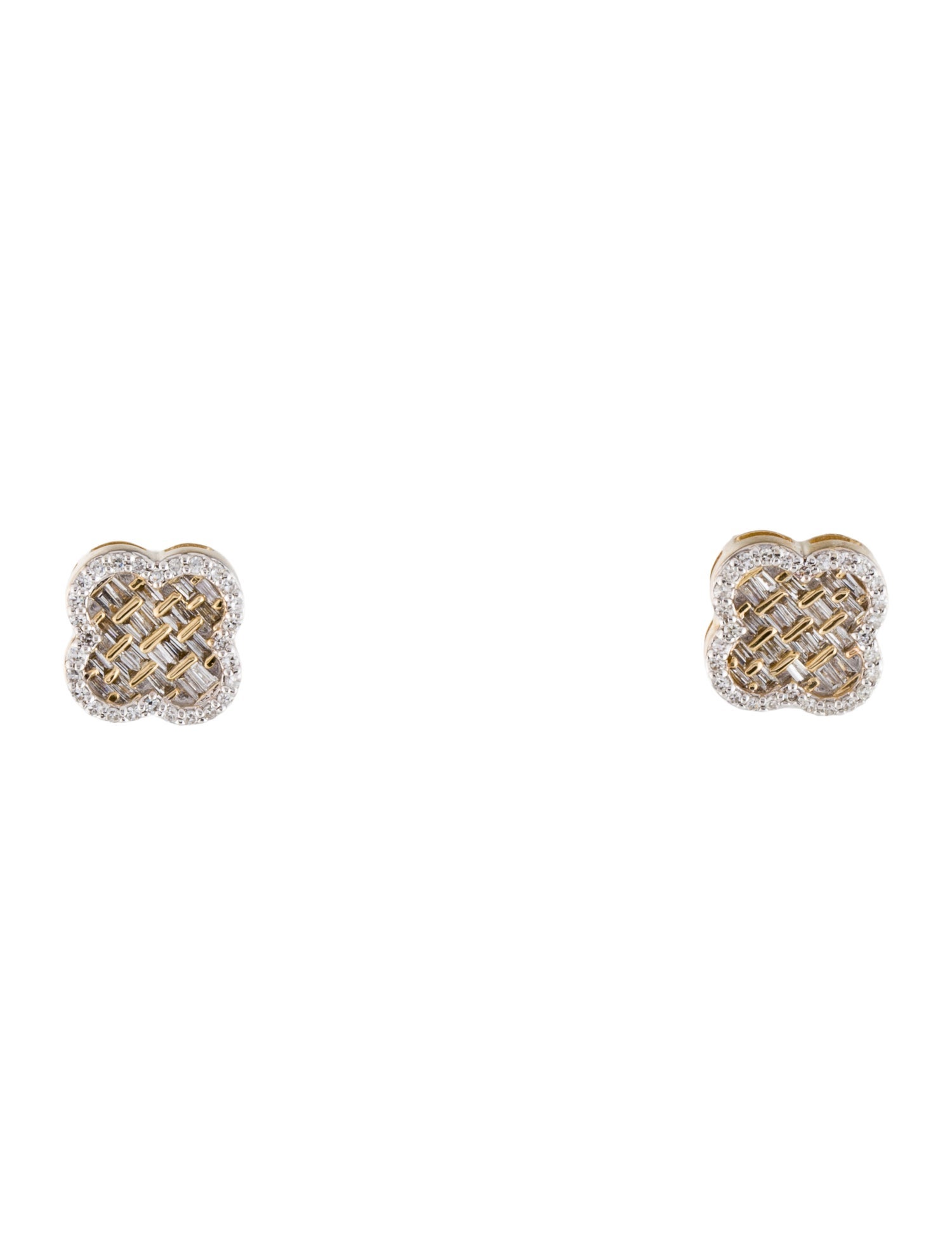 Earrings 14K Diamond Flower Stud