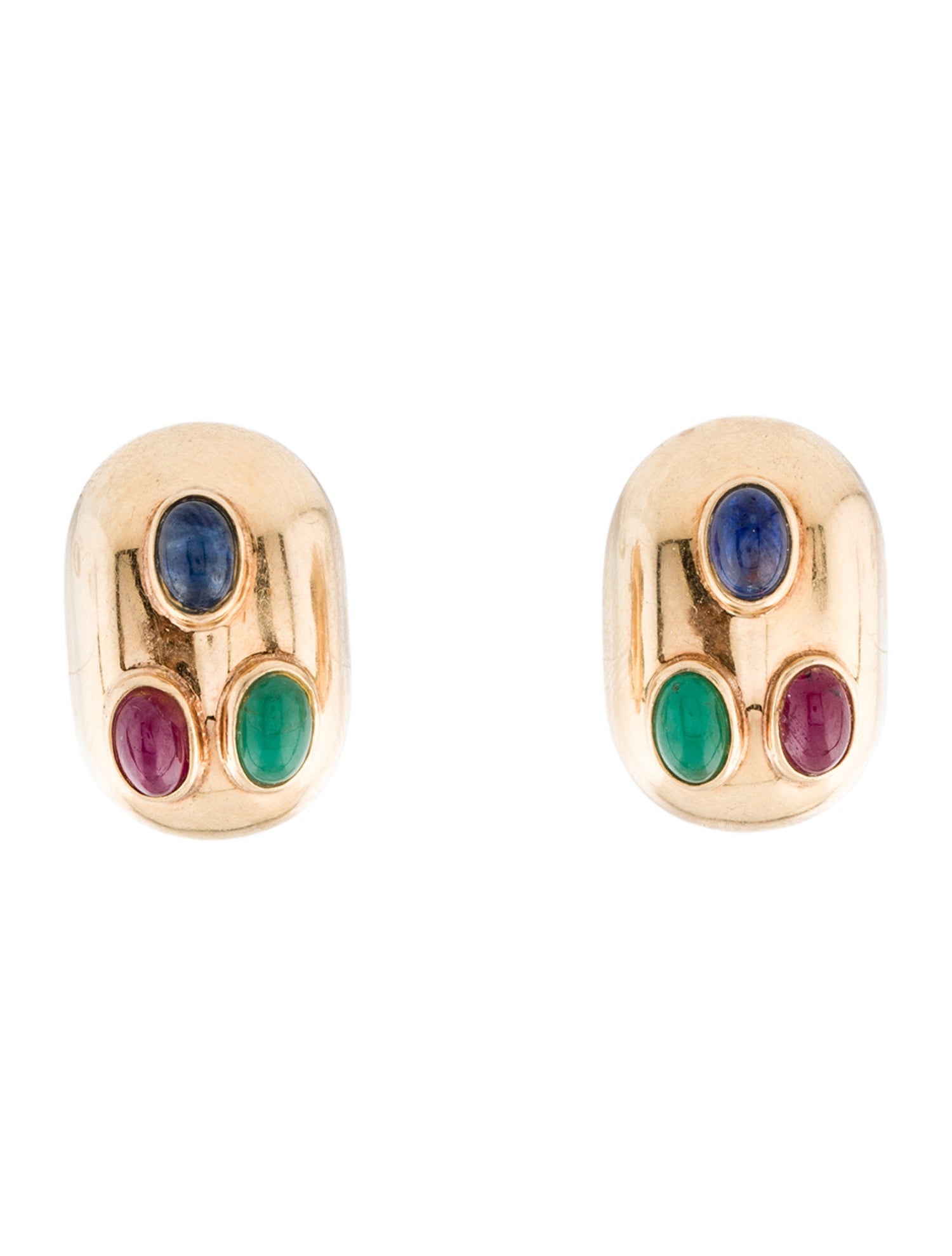 Earrings 14K Multistone Earclip
