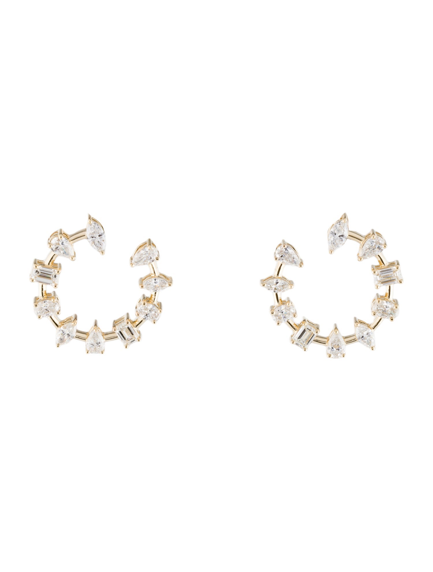 Earrings 14K 1.73ctw Diamond Hoop Stud