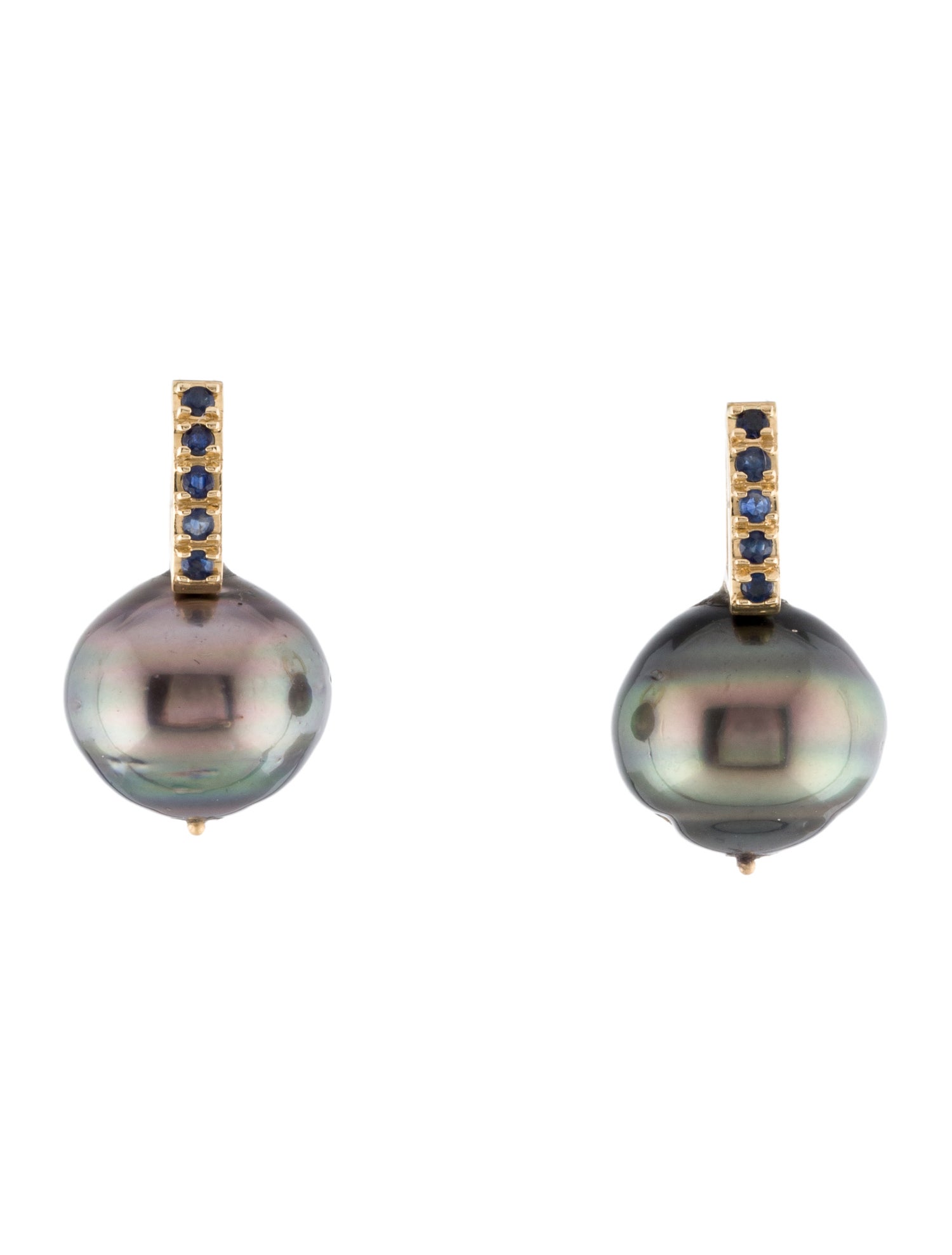 Earrings 14K Pearl & Sapphire Drop