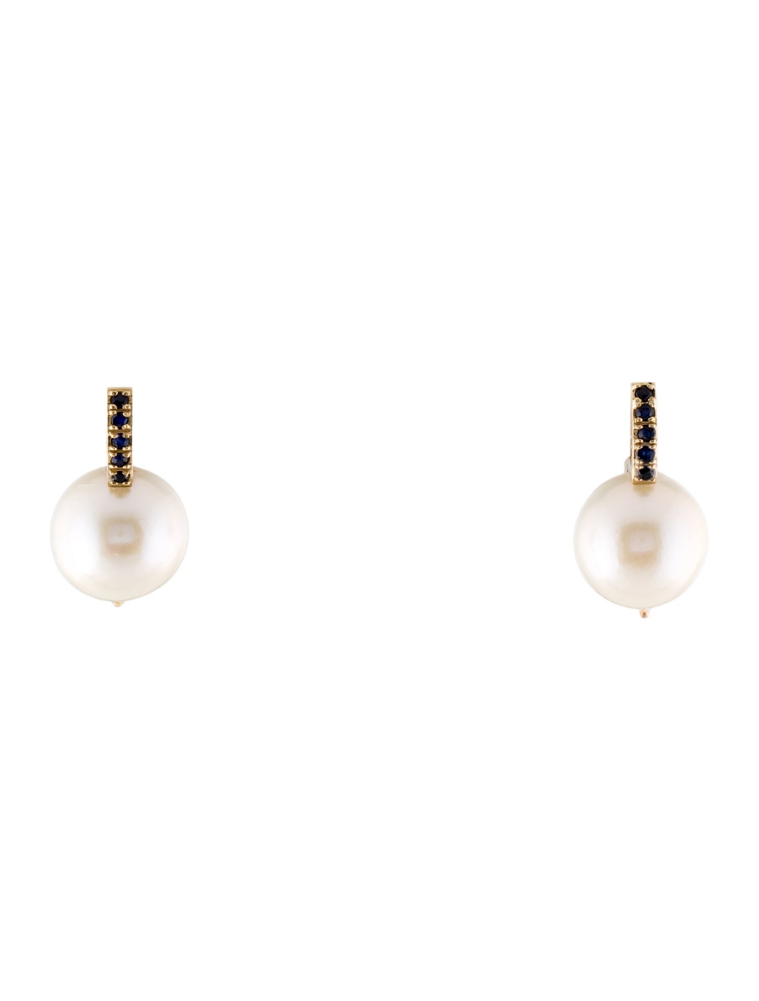 Earrings 14K Pearl & Sapphire Drop