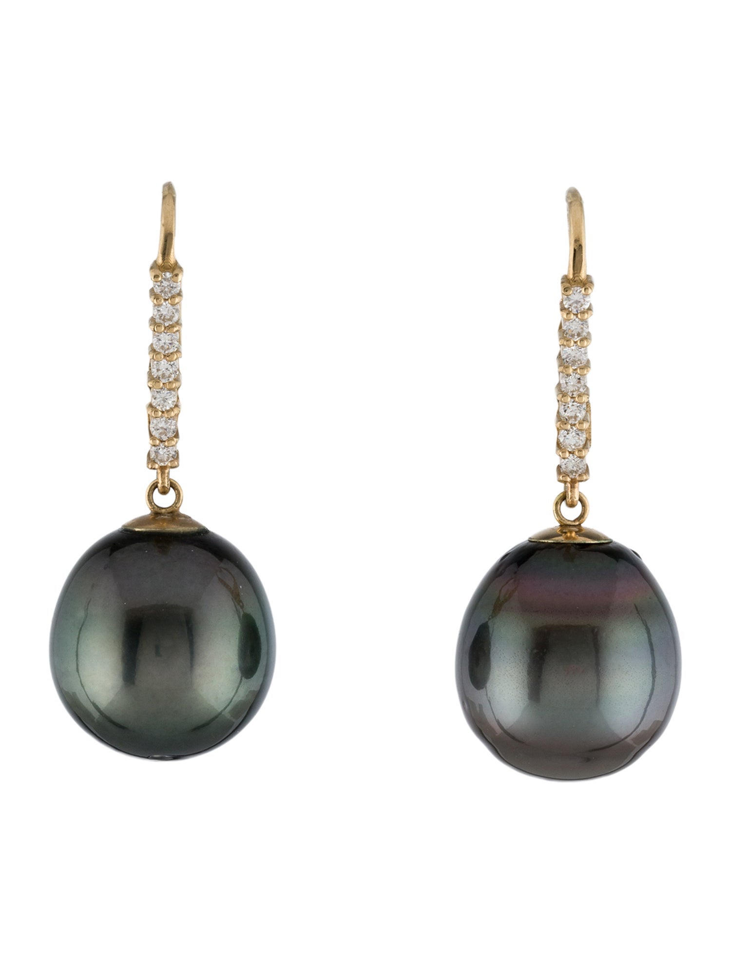 Earrings 14K Pearl & Diamond Drop