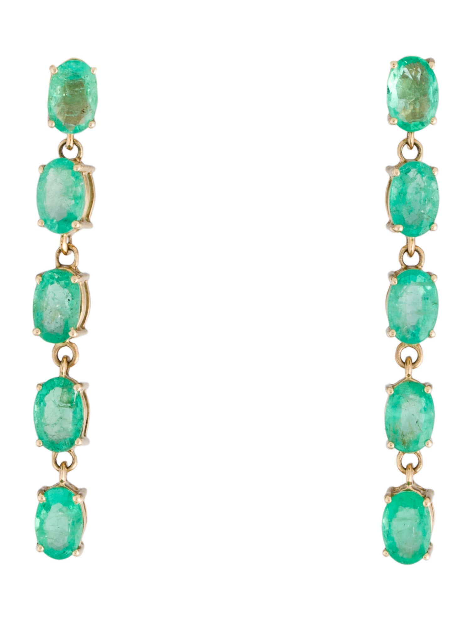 Earrings 14K 2.94ctw Emerald Drop