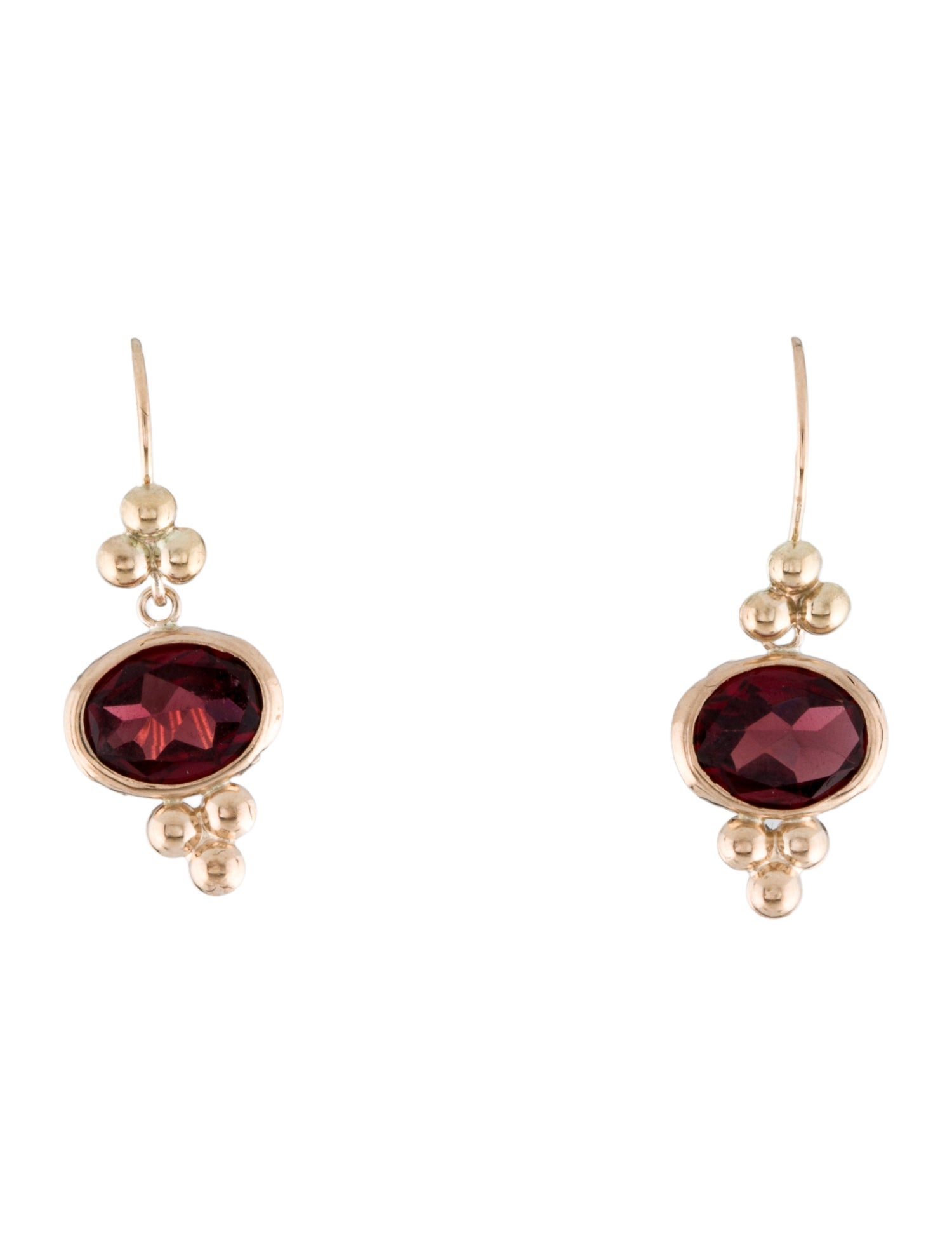 Earrings 10K 2.96ctw Garnet Drop