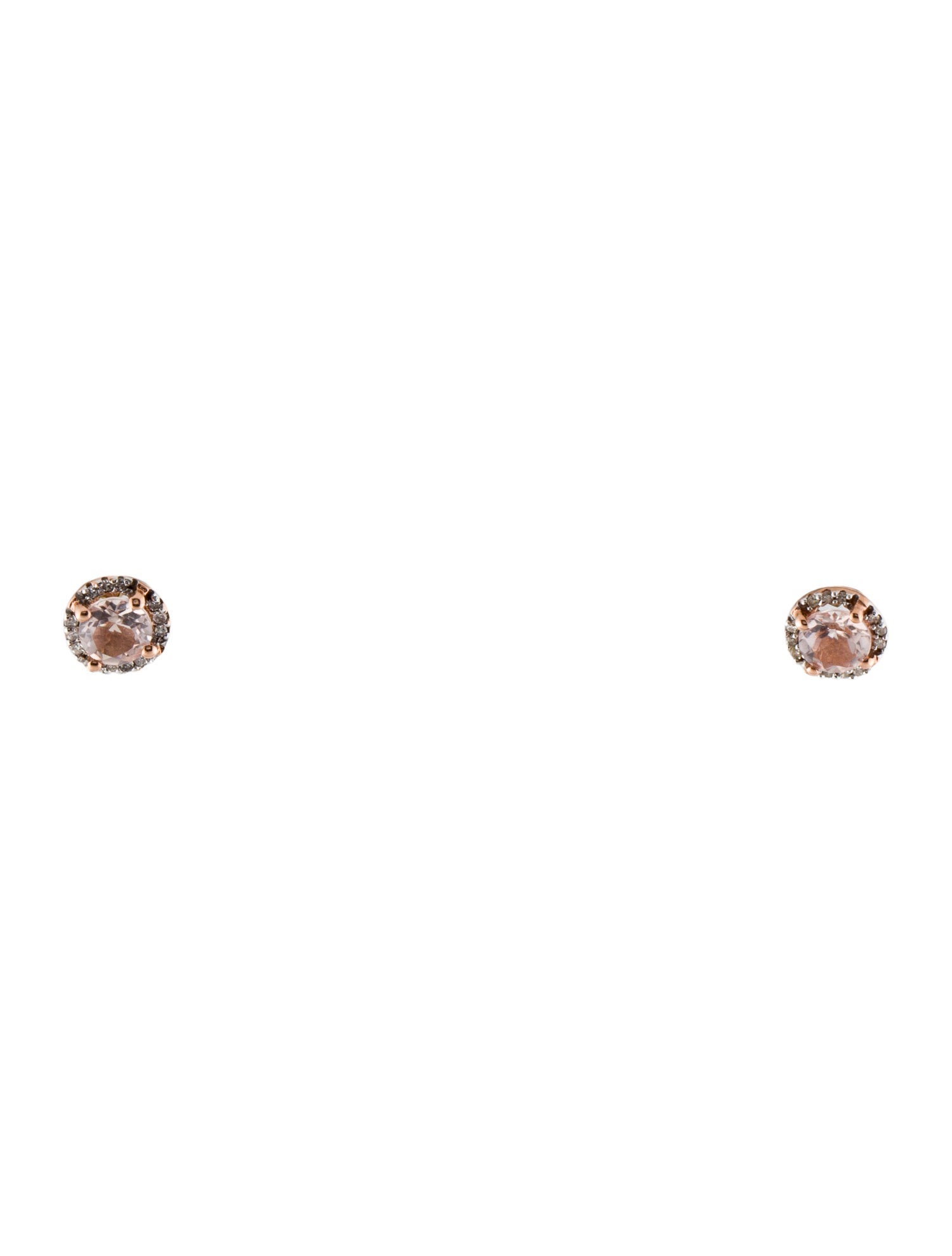 Earrings 10K Morganite & Diamond Stud